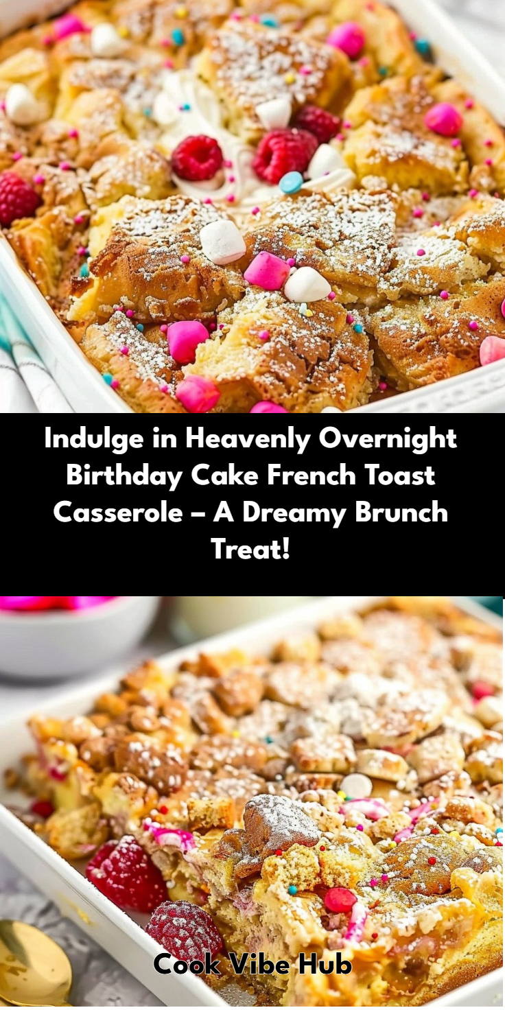 Overnight Birthday Cake French Toast Casserole