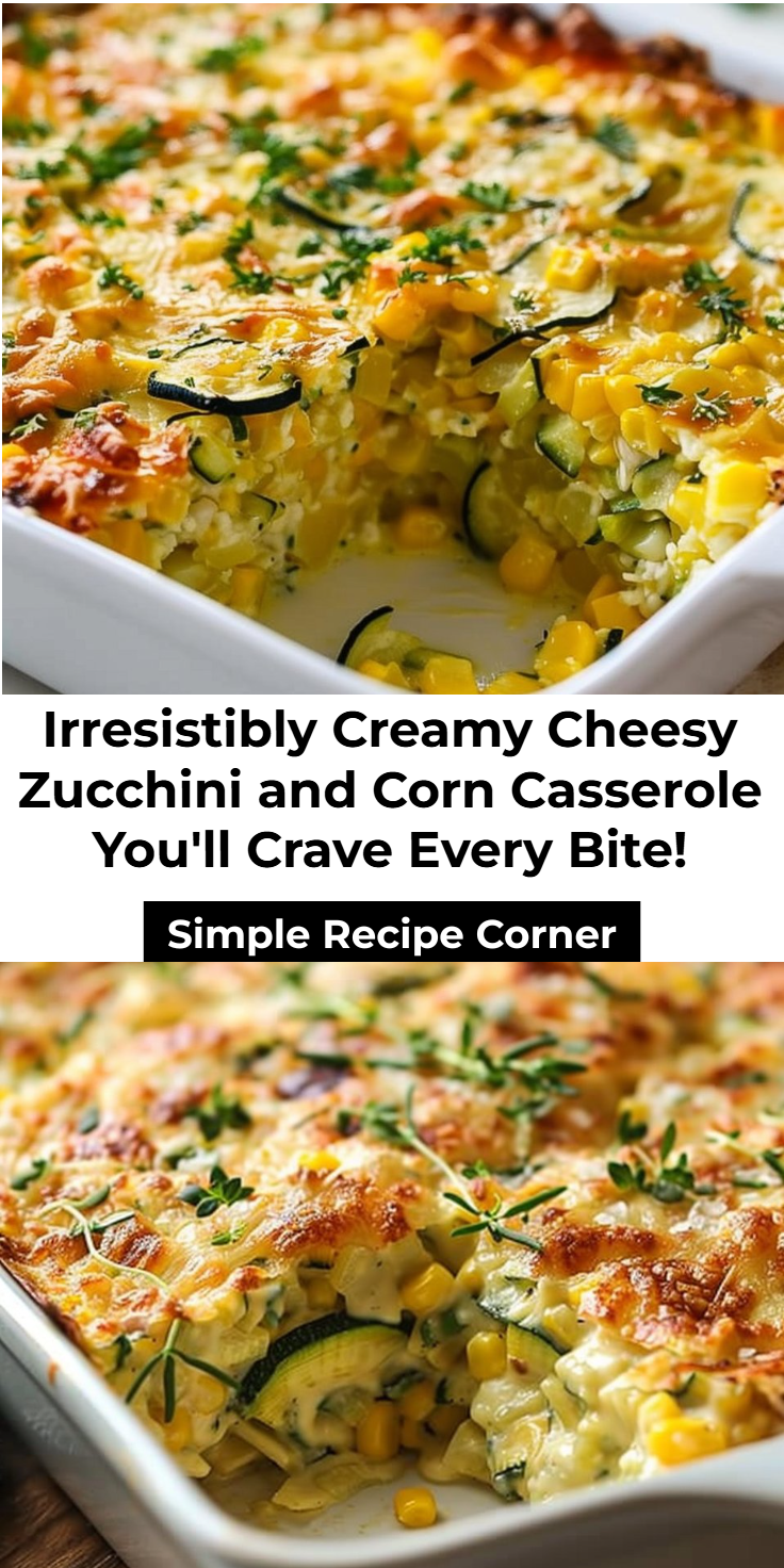Zucchini and Corn Casserole with Cheese