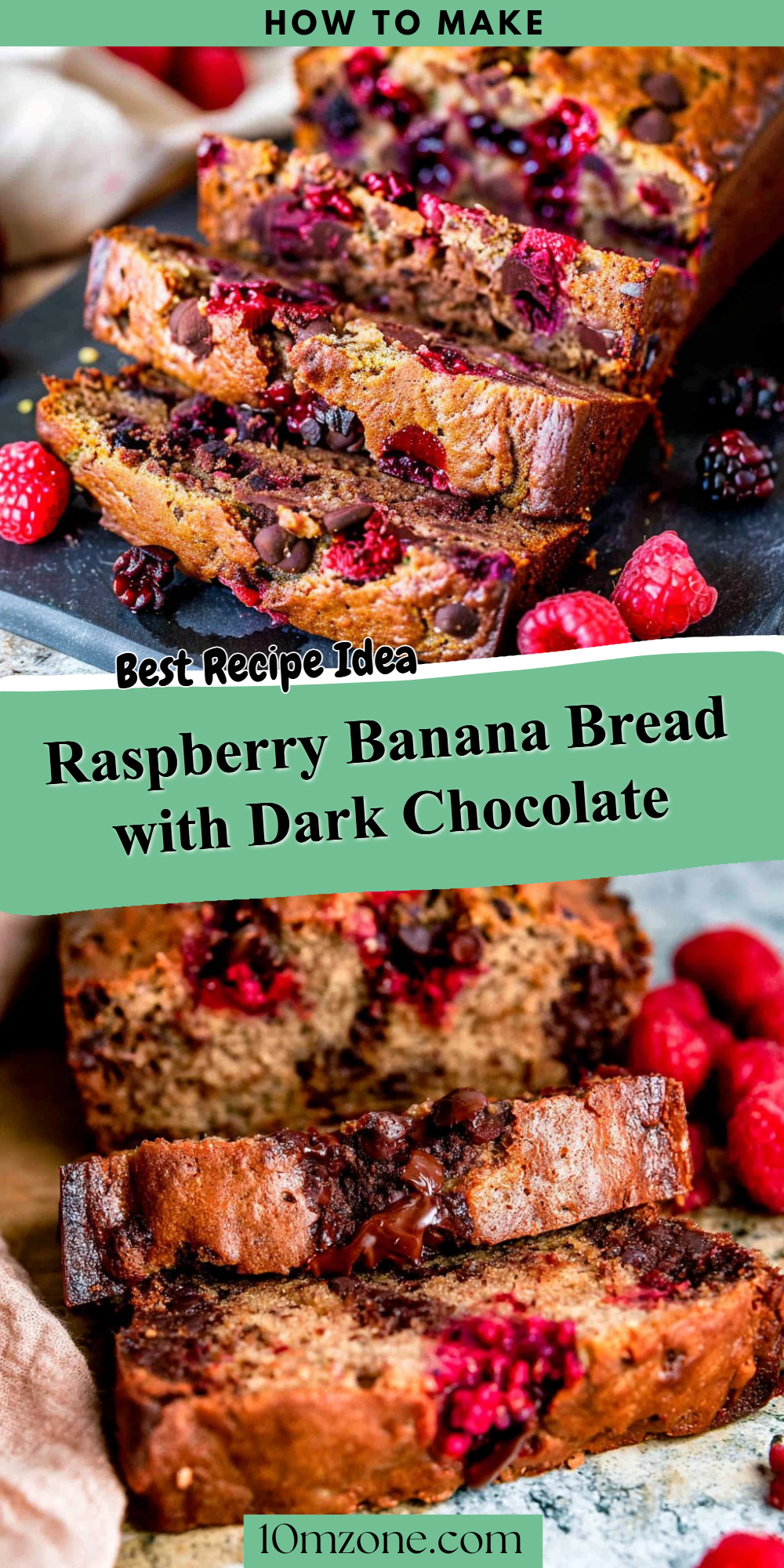 Raspberry Banana Bread with Dark Chocolate