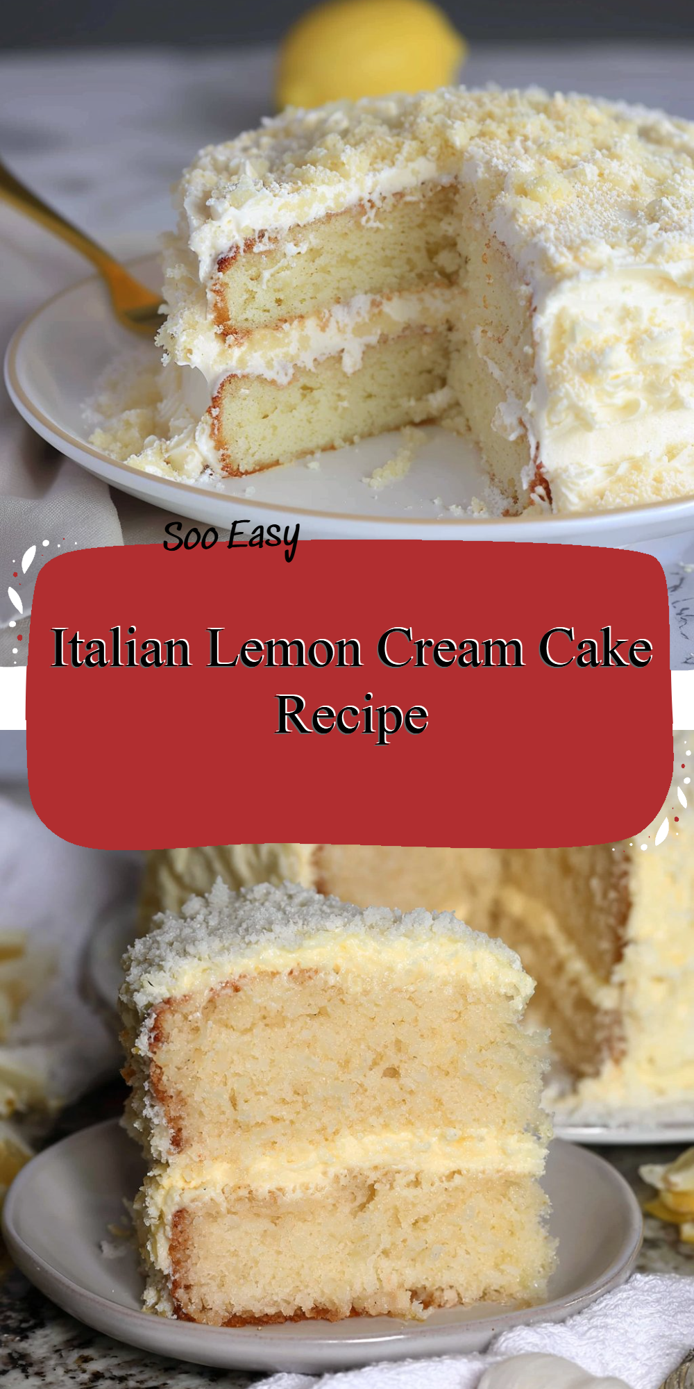 Italian Lemon Cream Cake Recipe