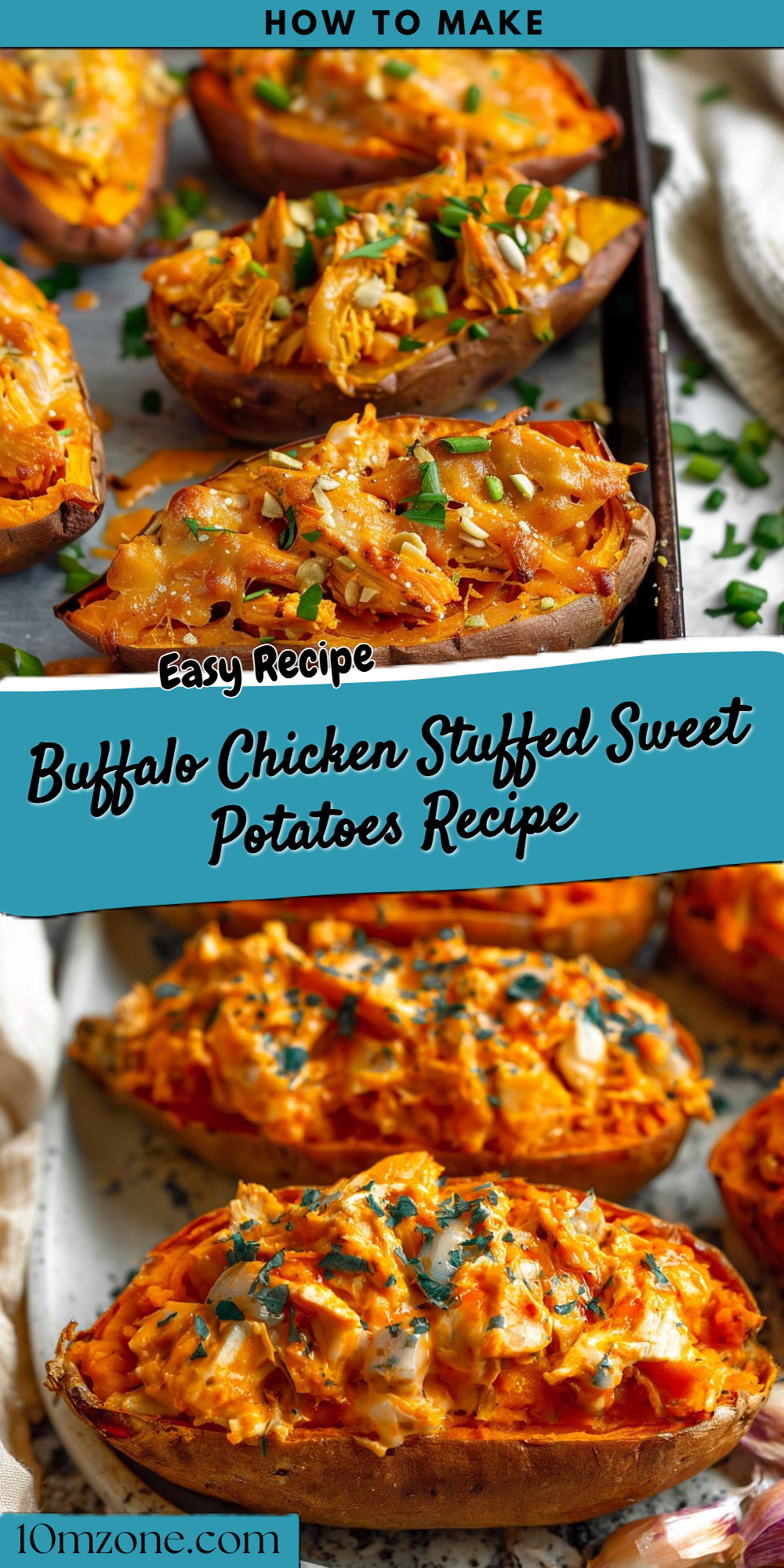 Buffalo Chicken Stuffed Sweet Potatoes Recipe