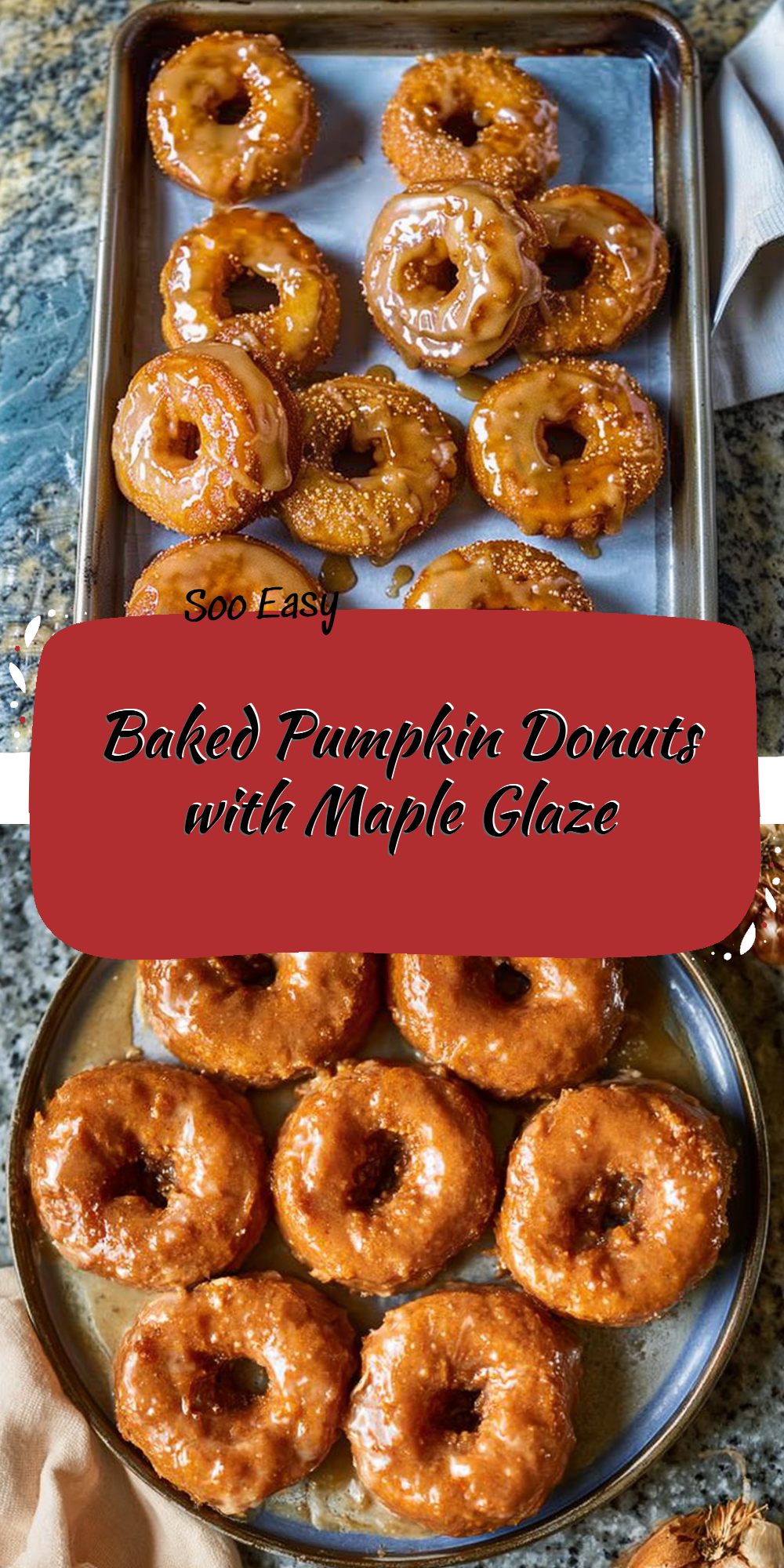 Baked Pumpkin Donuts with Maple Glaze
