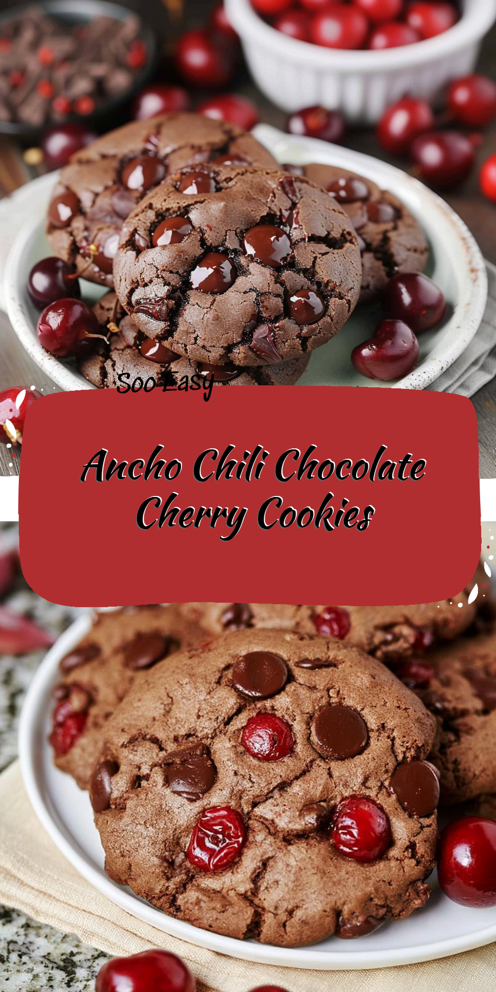 Ancho Chili Chocolate Cherry Cookies