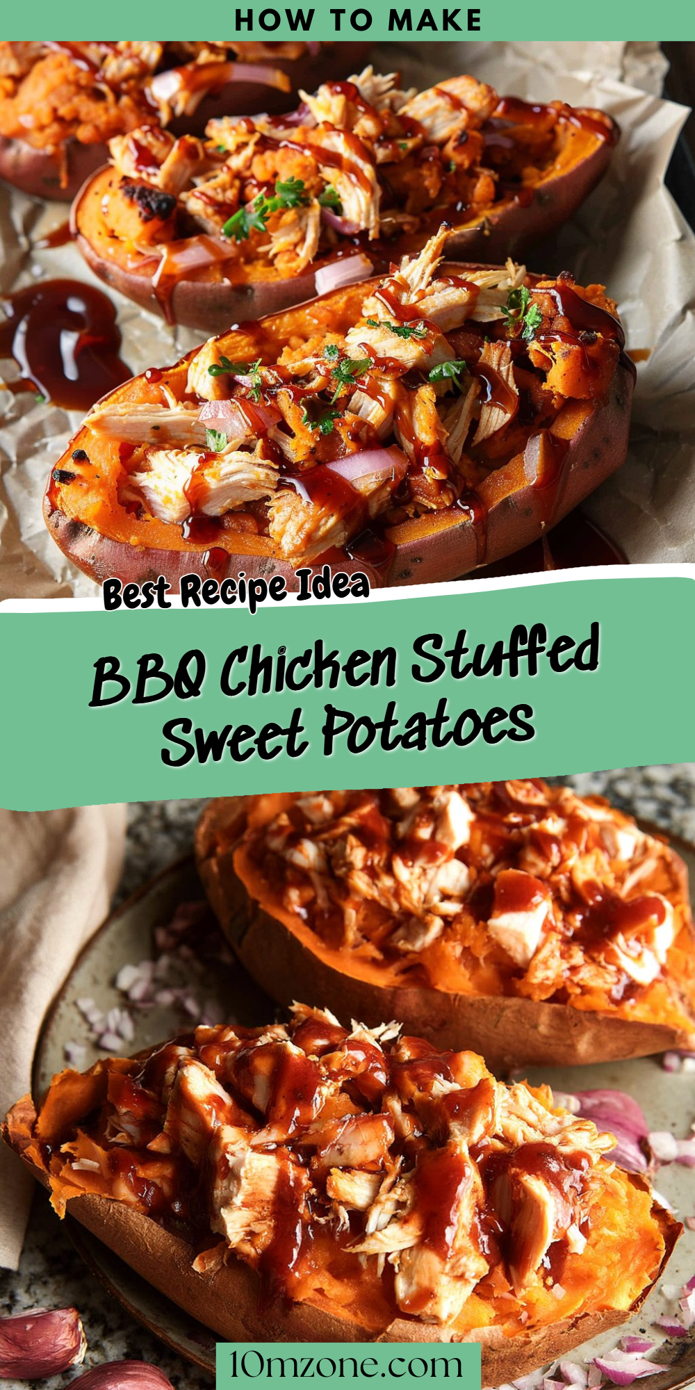 BBQ Chicken Stuffed Sweet Potatoes