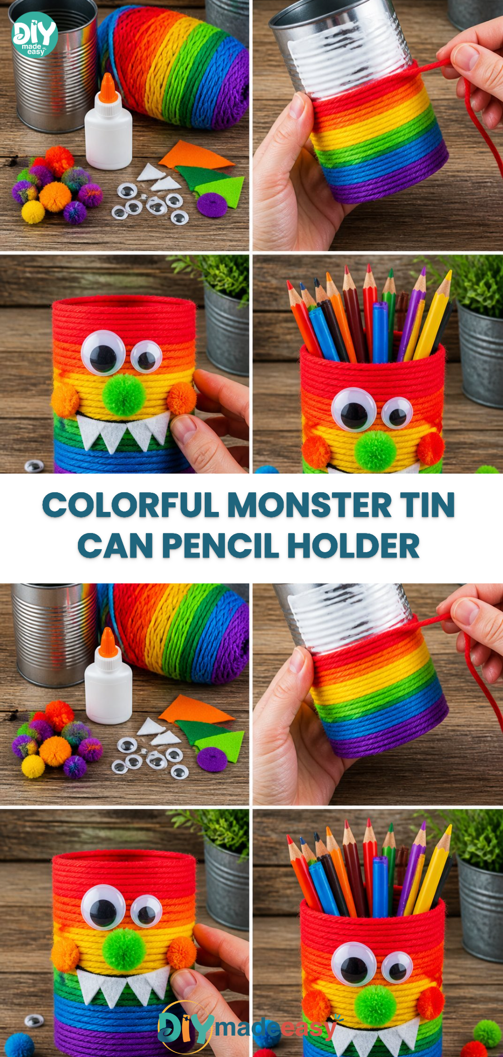 Colorful Monster Tin Can Pencil Holder 26 Colorful Monster Tin Can Pencil Holder