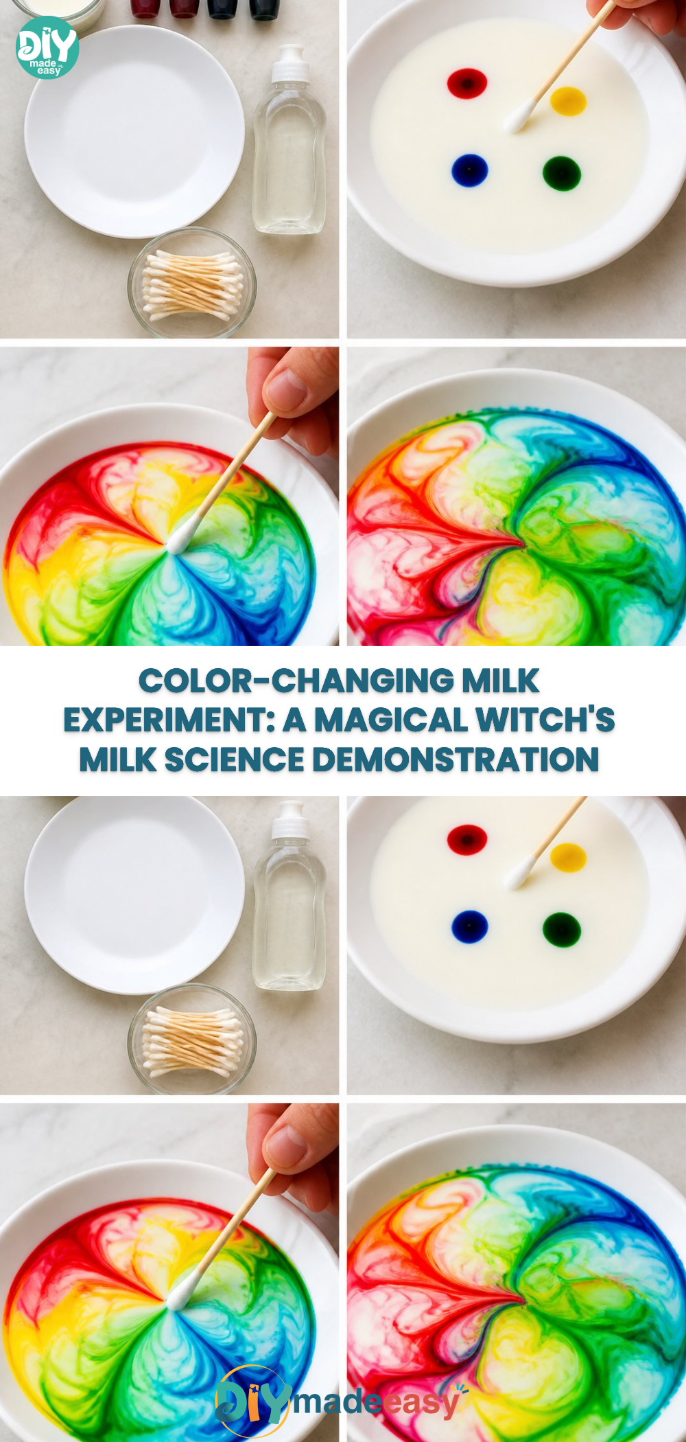 Color-Changing Milk Experiment: A Magical Witch's Milk Science Demonstration