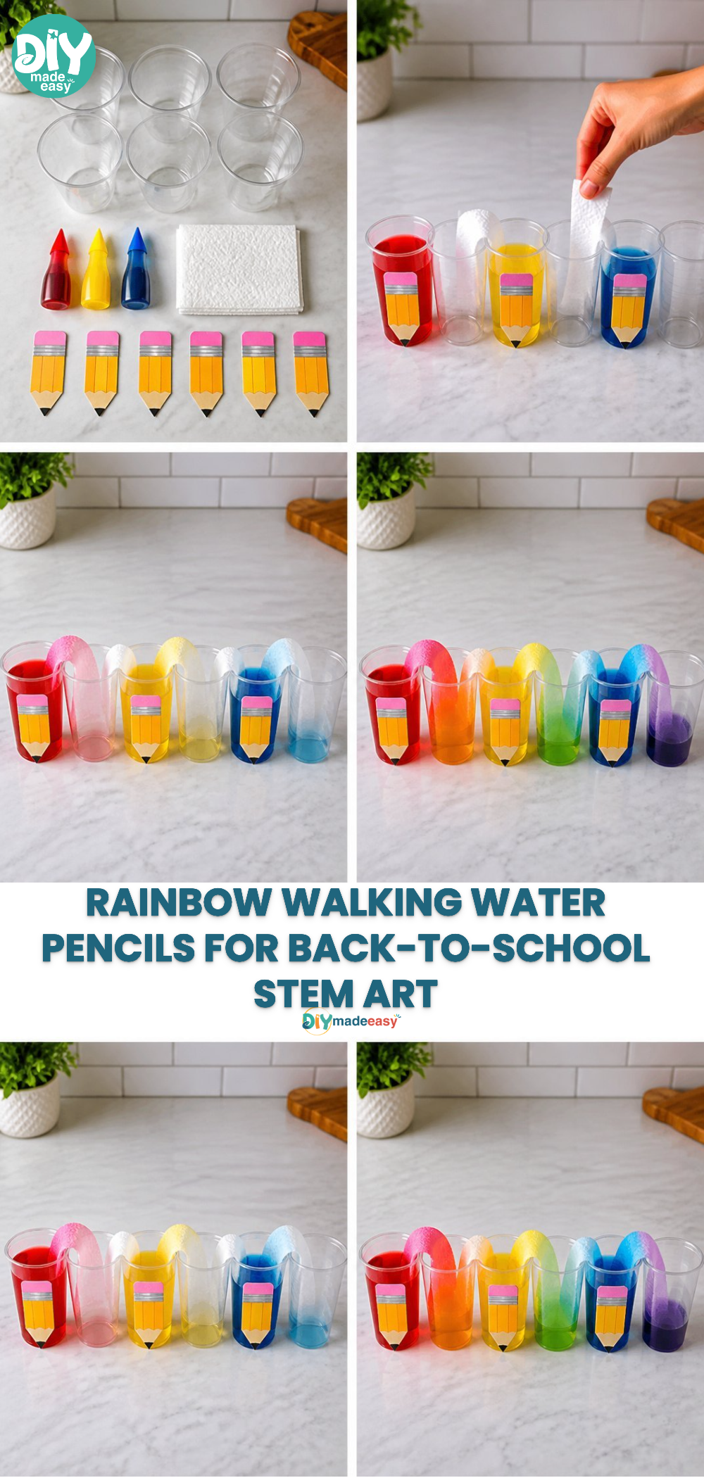 Rainbow Walking Water Pencils for Back-to-School STEM Art