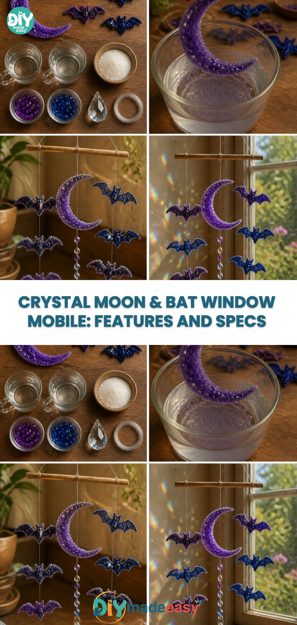 Crystal Moon & Bat Window Mobile: Features and Specs