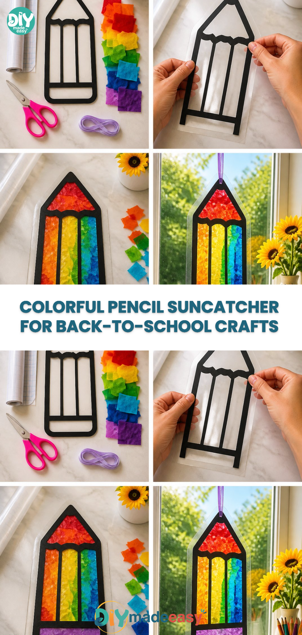 Colorful Pencil Suncatcher for Back-to-School Crafts 21 Colorful Pencil Suncatcher for Back-to-School Crafts