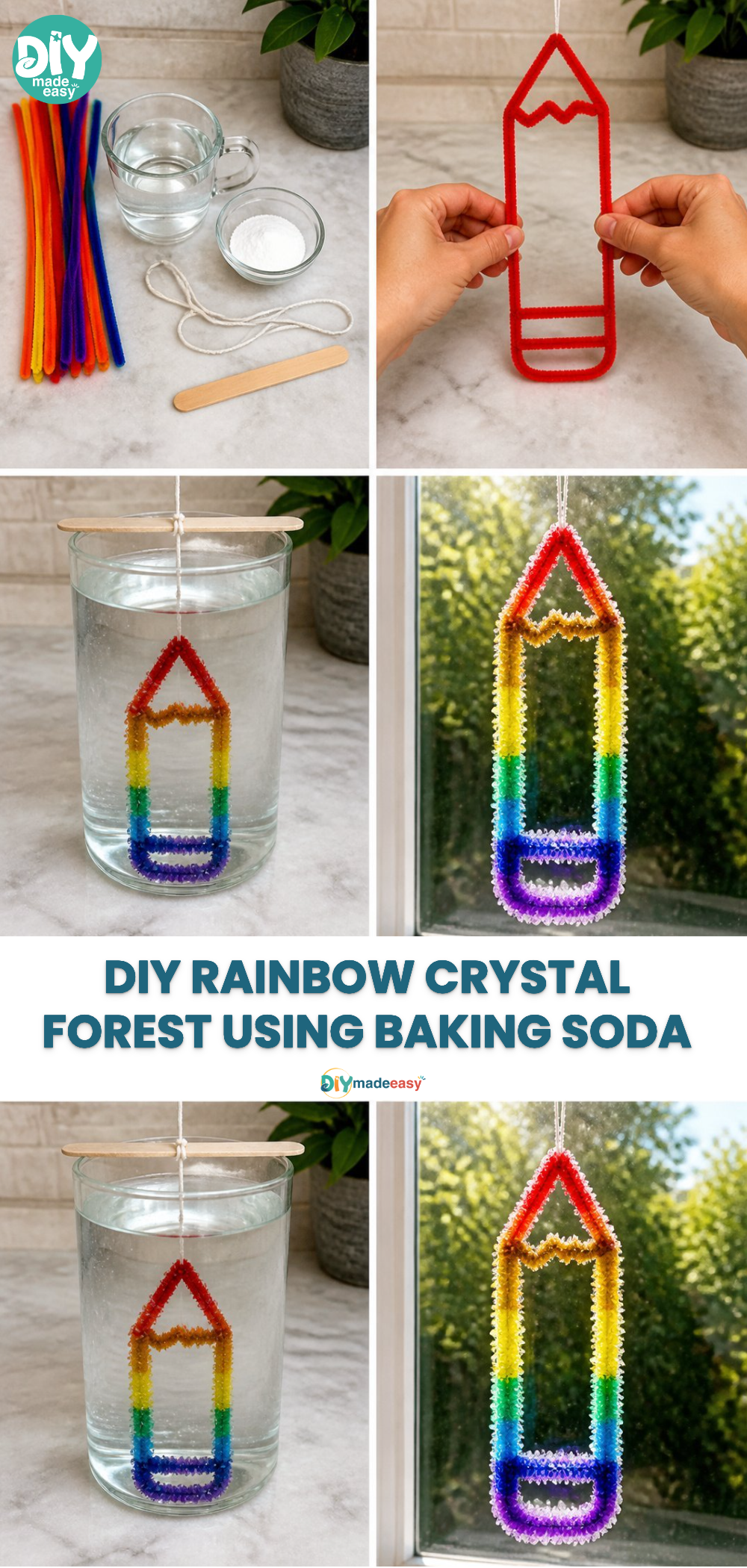 DIY Rainbow Crystal Forest Using Baking Soda 18 DIY Rainbow Crystal Forest Using Baking Soda