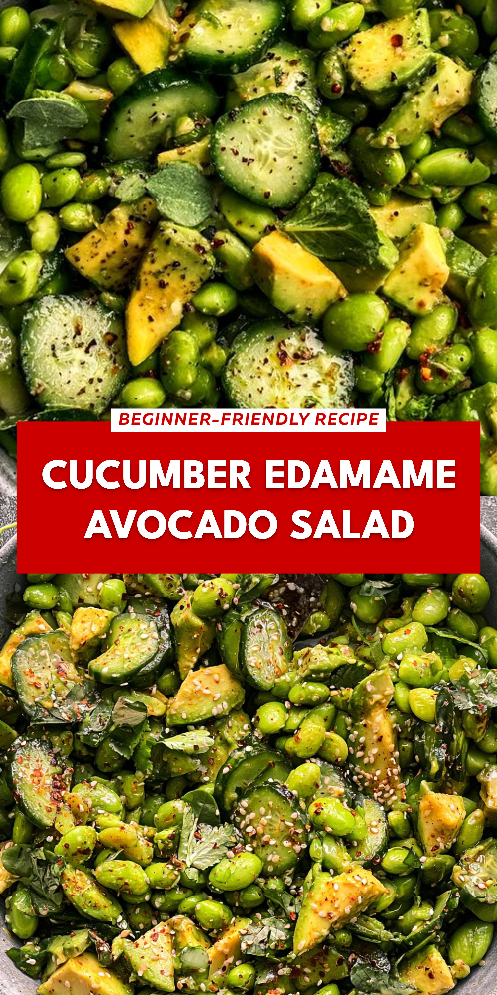 Cucumber Edamame Avocado Salad