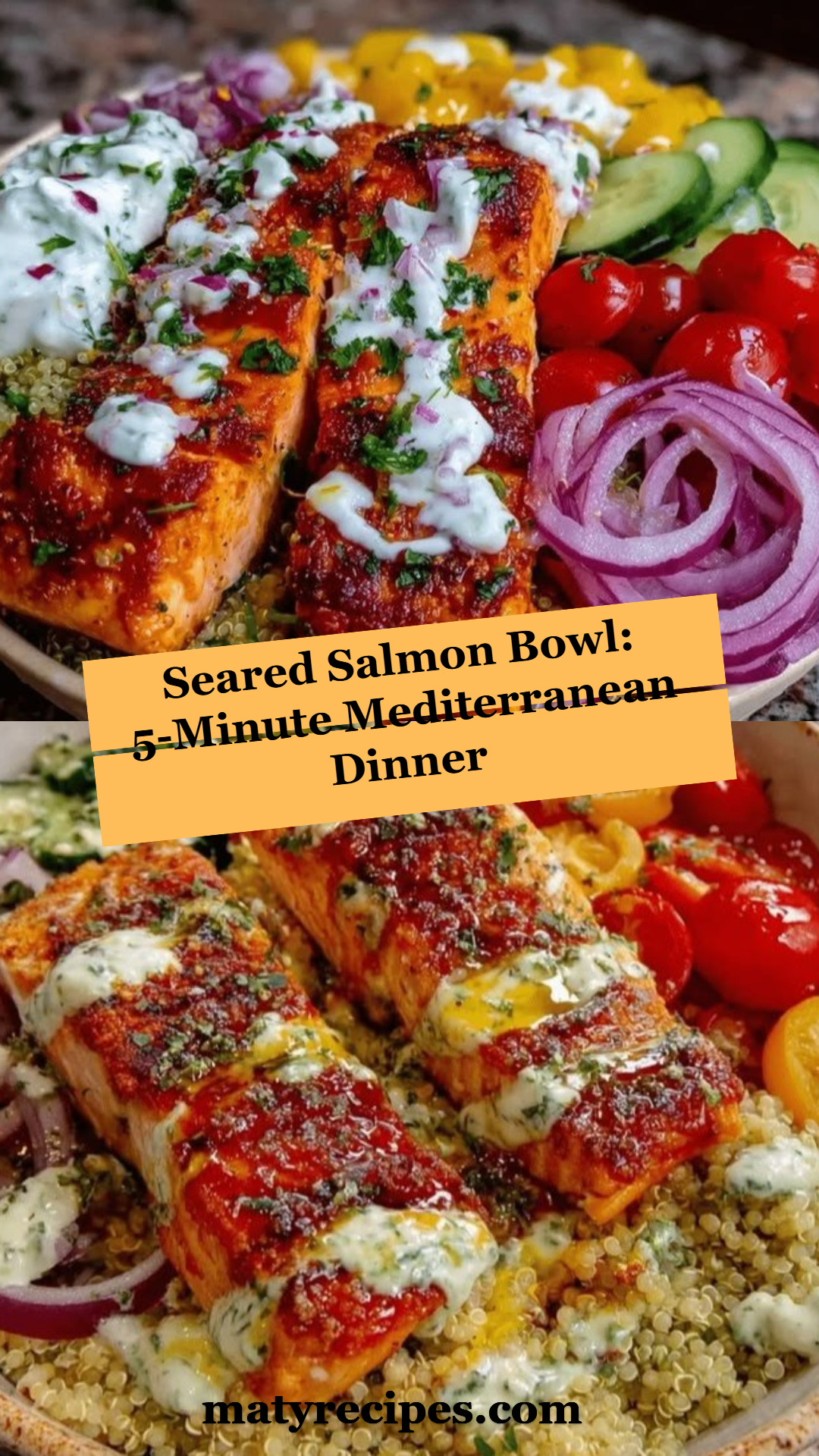 Seared Salmon Bowl: 5-Minute Mediterranean Dinner