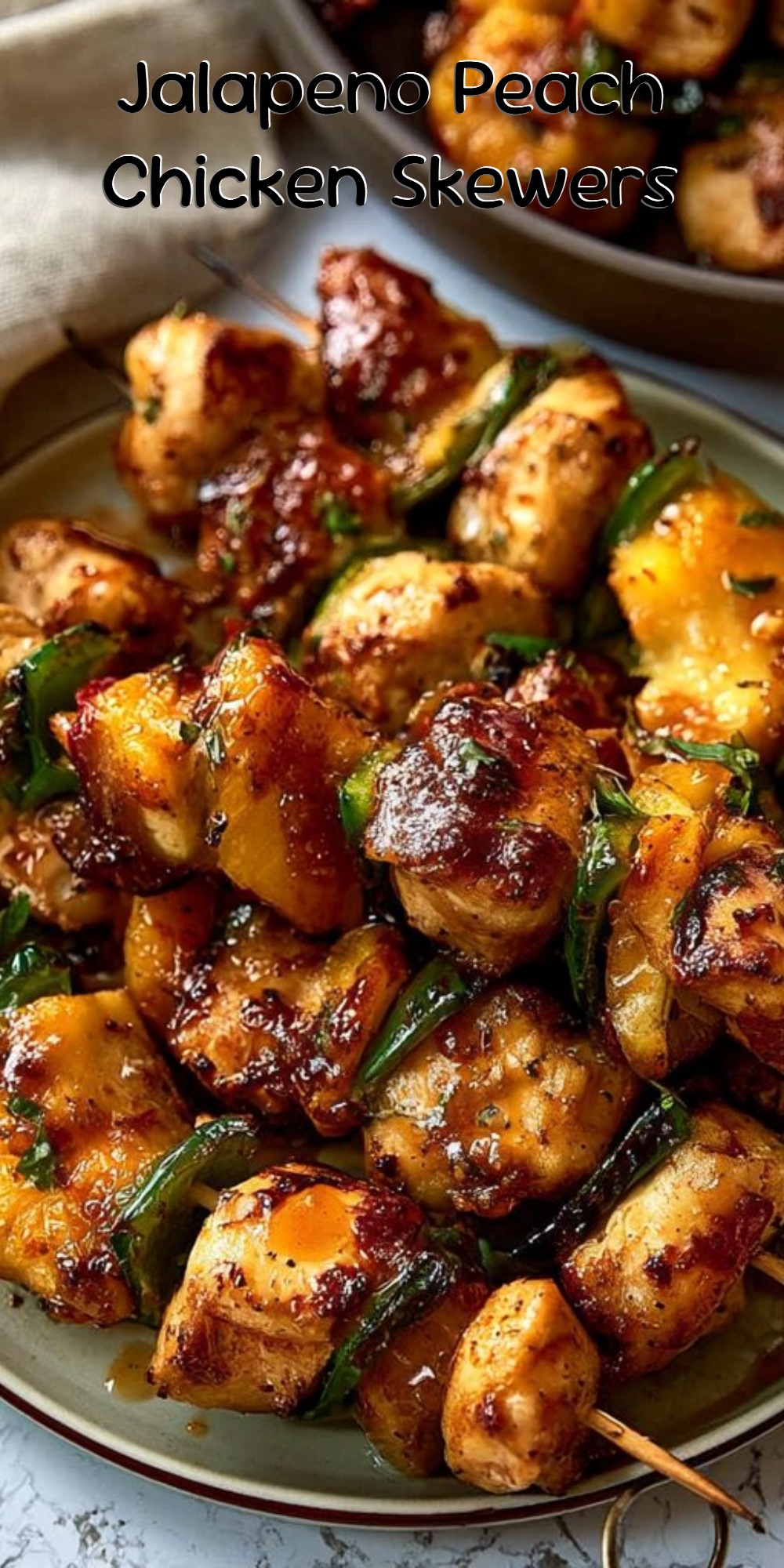 Jalapeno Peach Chicken Skewers
