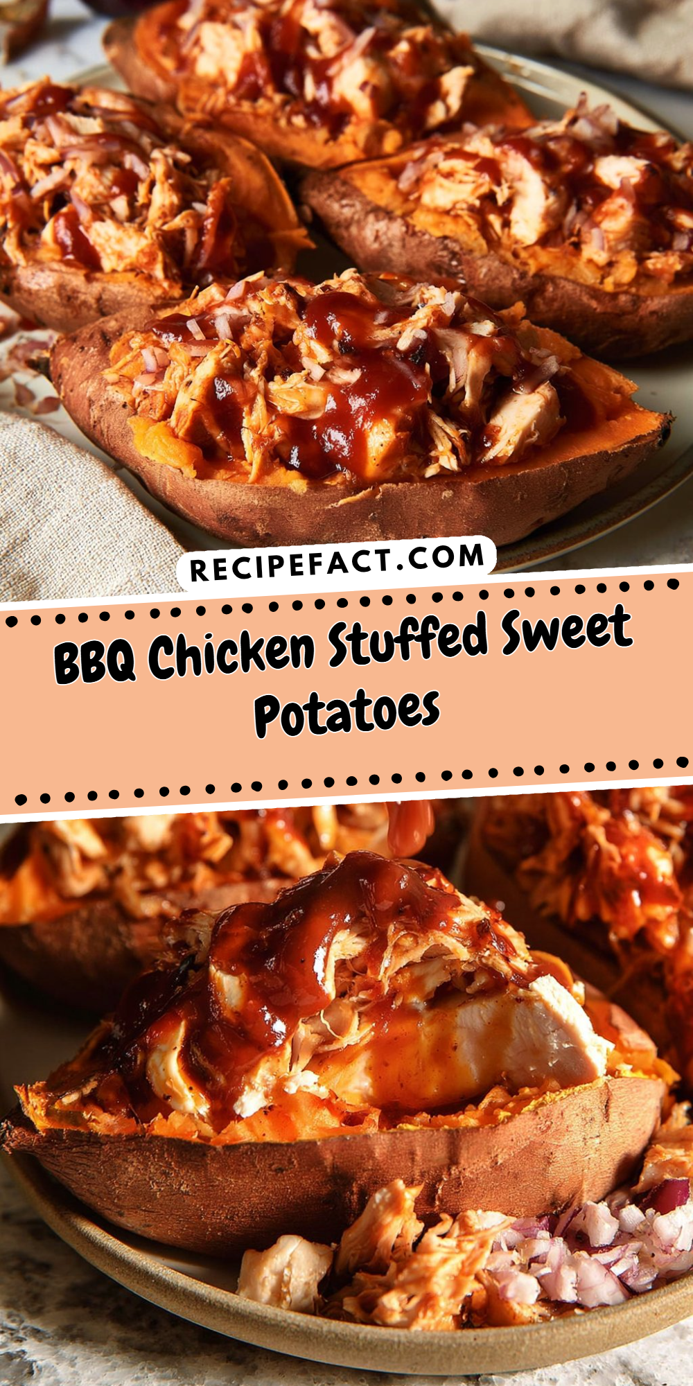 BBQ Chicken Stuffed Sweet Potatoes