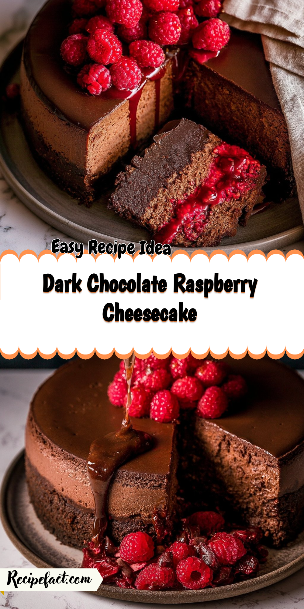 Dark Chocolate Raspberry Cheesecake