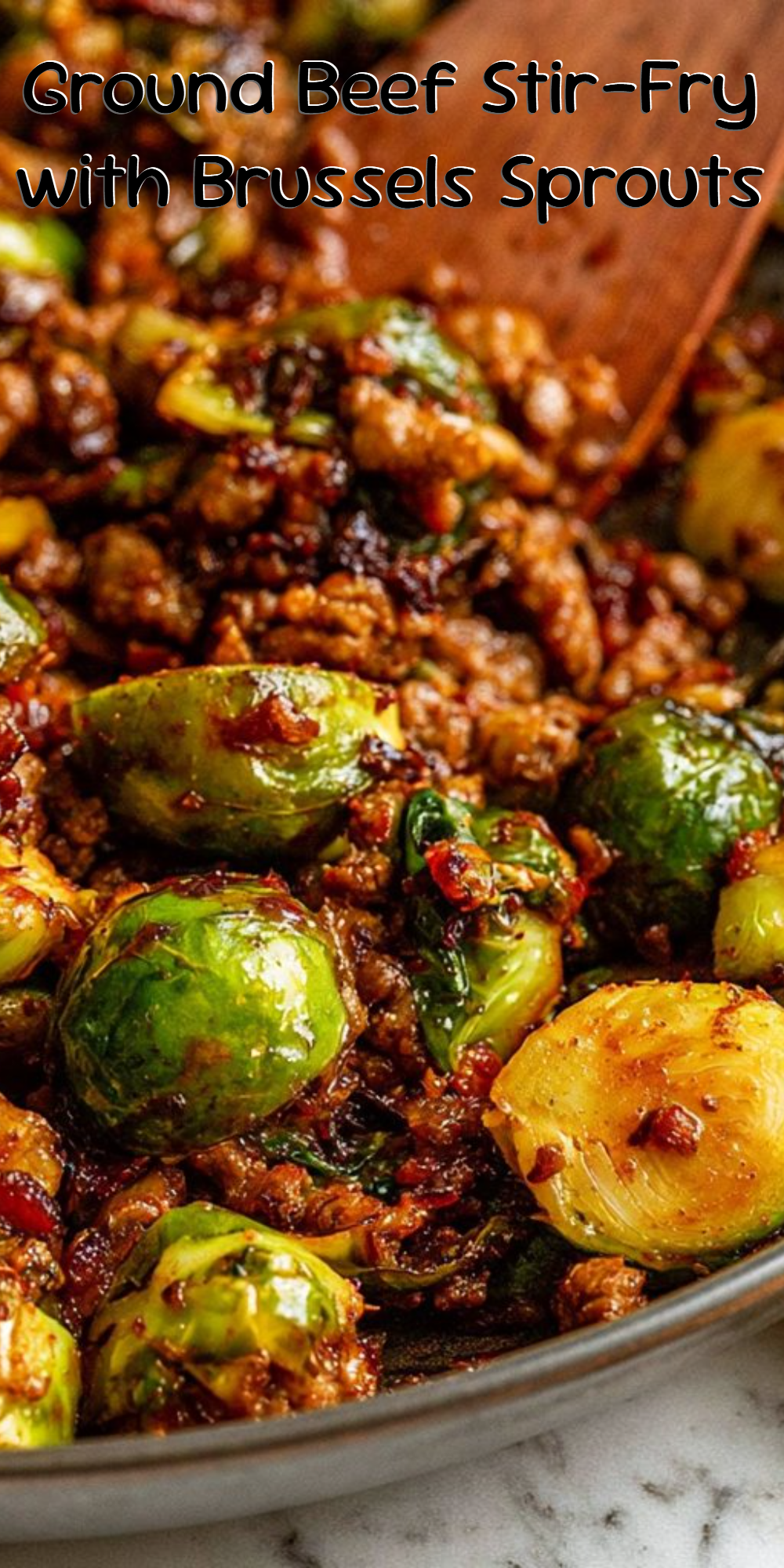 Ground Beef Stir-Fry with Brussels Sprouts