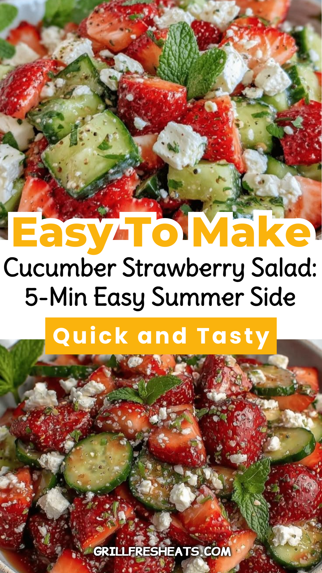 Cucumber Strawberry Salad: 5-Min Easy Summer Side
