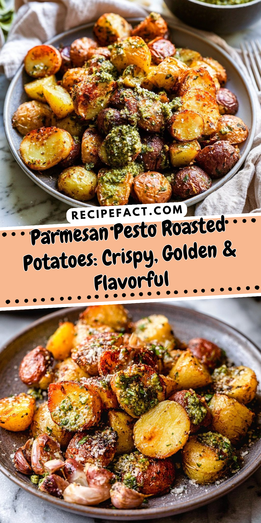 Parmesan Pesto Roasted Potatoes: Crispy, Golden & Flavorful