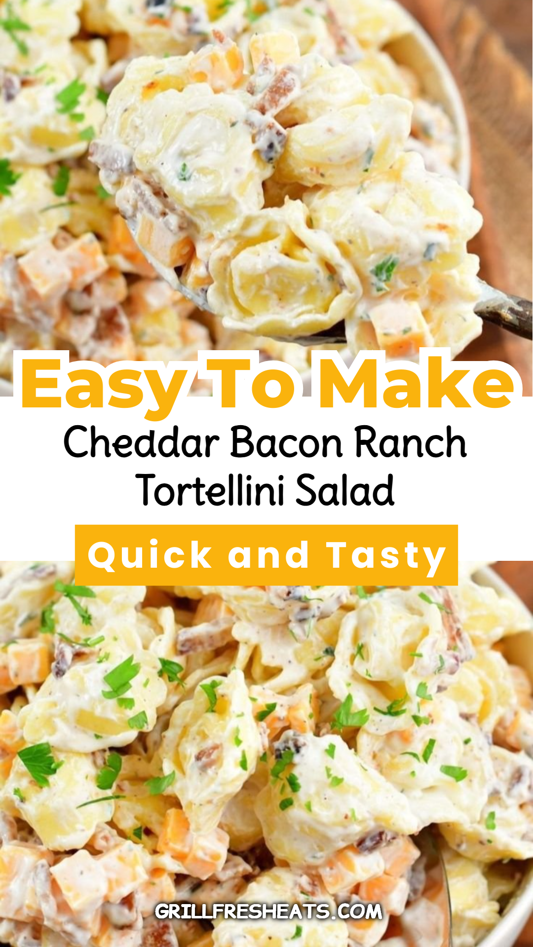 Cheddar Bacon Ranch Tortellini Salad 1 Cheddar Bacon Ranch Tortellini Salad