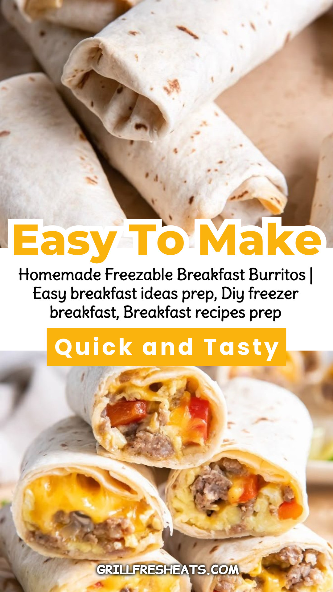 Homemade Freezable Breakfast Burritos | Easy breakfast ideas prep, Diy freezer breakfast, Breakfast recipes prep 1 Homemade Freezable Breakfast Burritos | Easy breakfast ideas prep, Diy freezer breakfast, Breakfast recipes prep