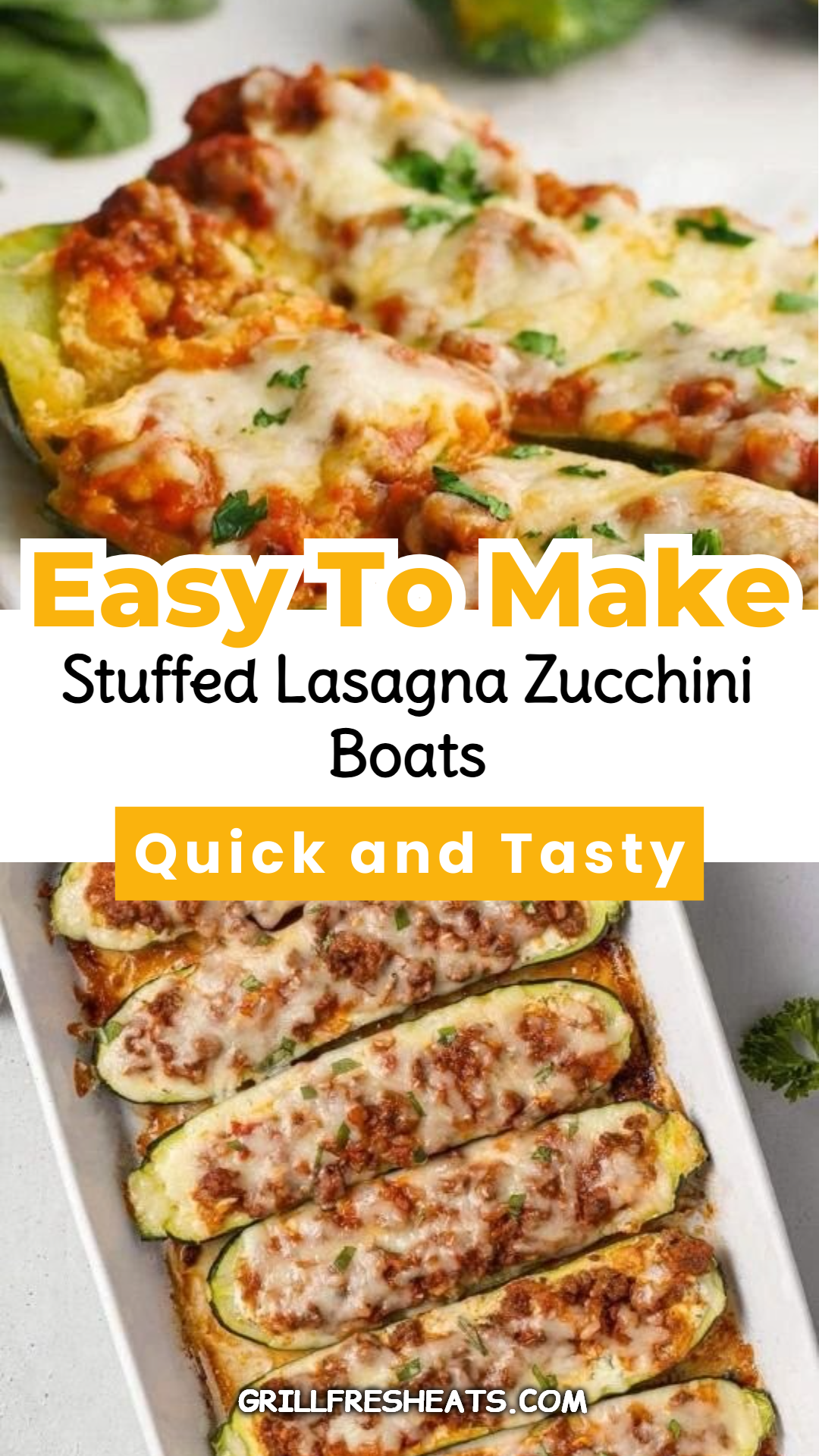 Stuffed Lasagna Zucchini Boats
