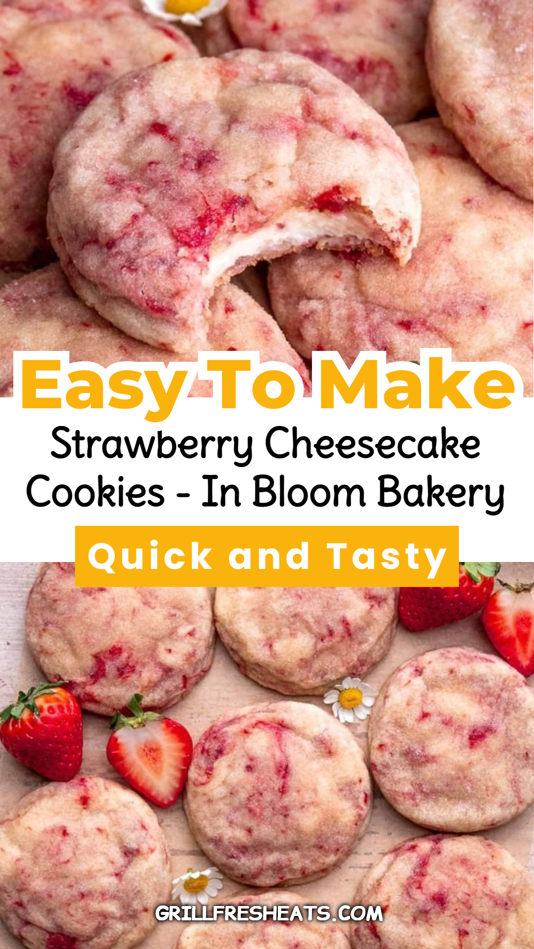 Strawberry Cheesecake Cookies - In Bloom Bakery 1 Strawberry Cheesecake Cookies - In Bloom Bakery