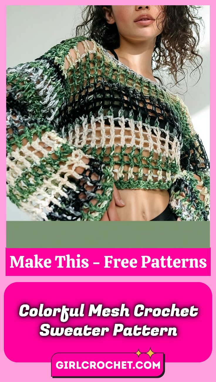 Colorful Mesh Crochet Sweater Pattern