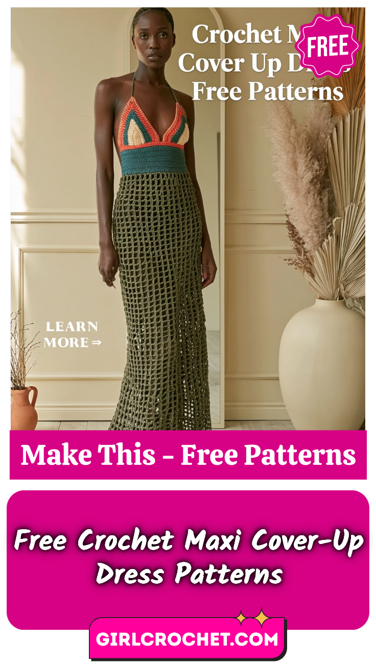 Free Crochet Maxi Cover-Up Dress Patterns