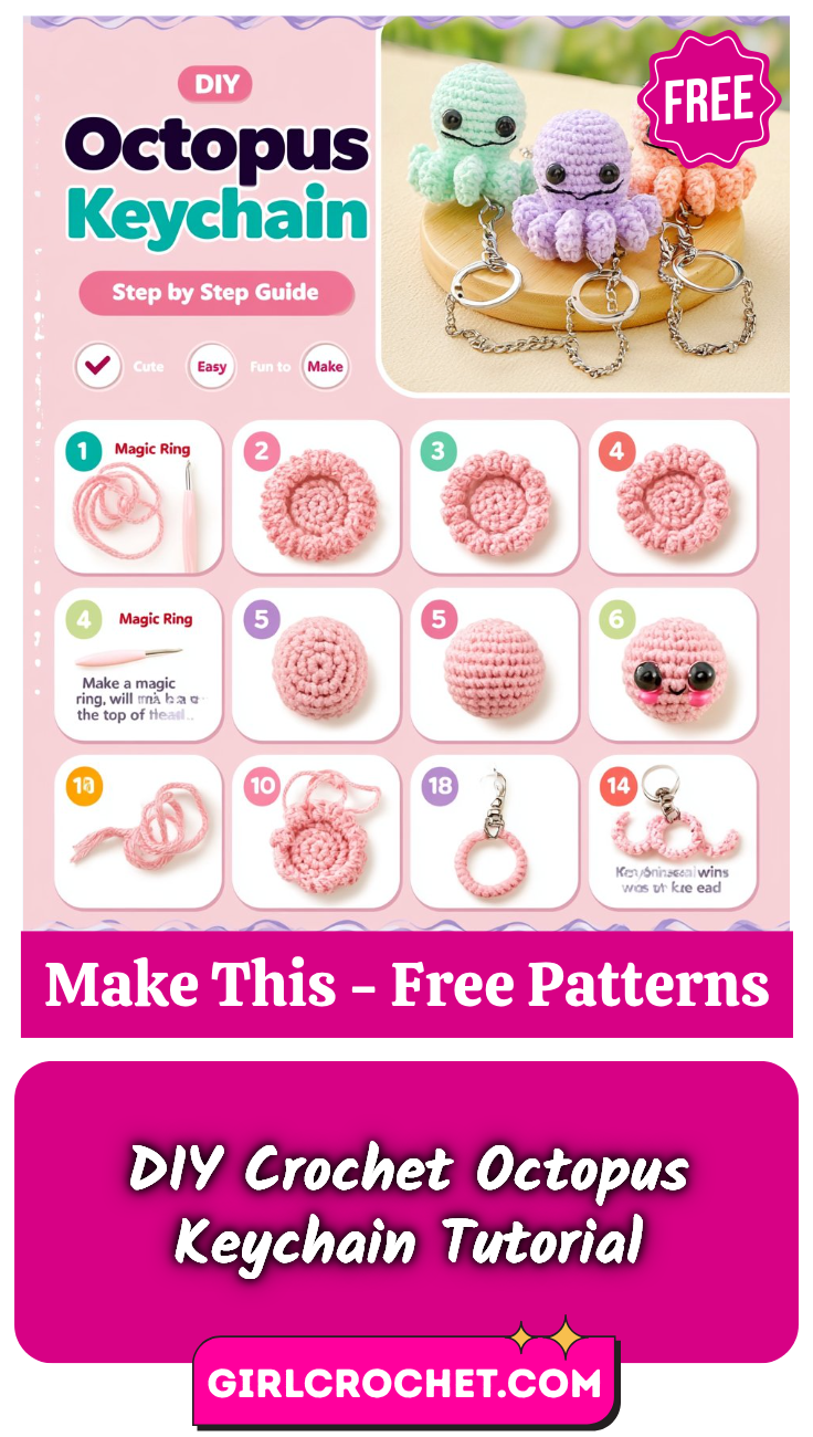 DIY Crochet Octopus Keychain Tutorial