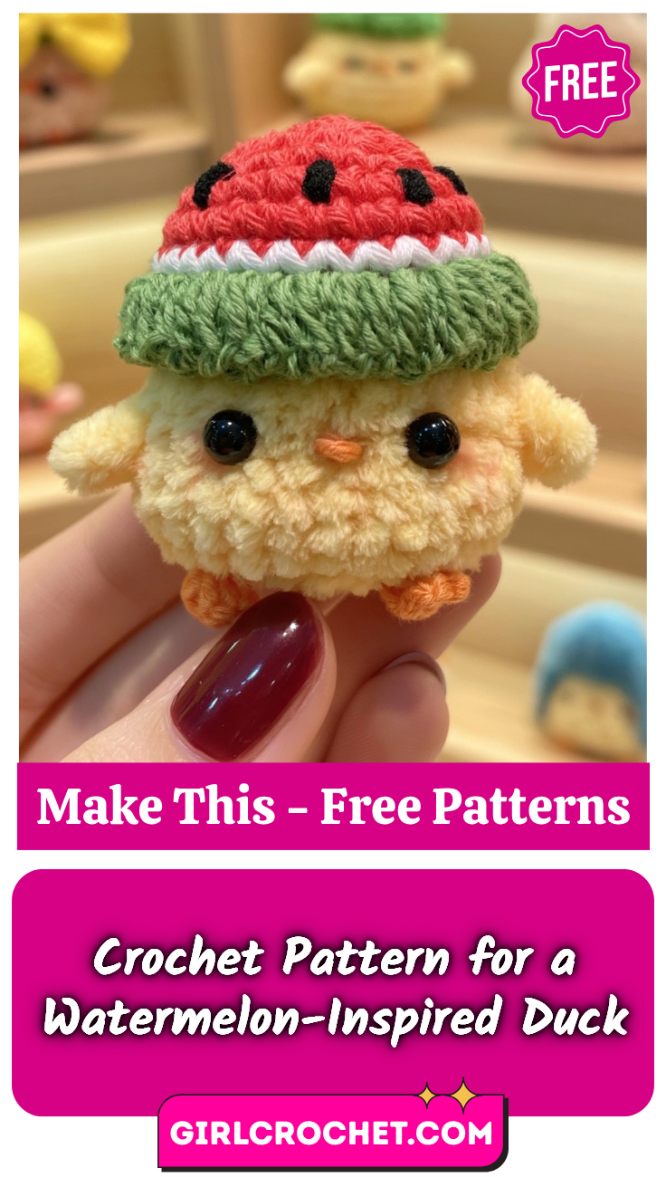 Crochet Pattern for a Watermelon-Inspired Duck