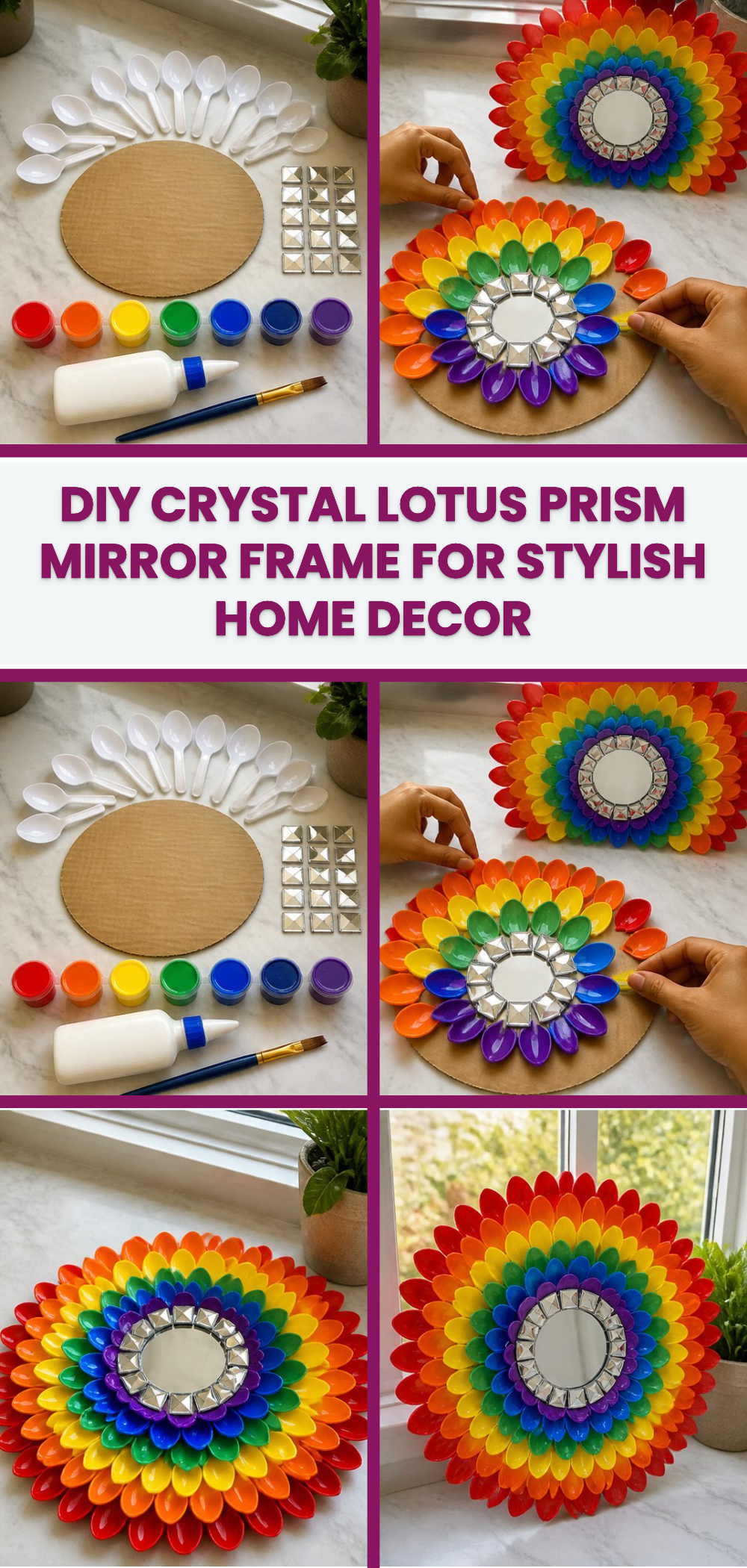 DIY Crystal Lotus Prism Mirror Frame for Stylish Home Decor 3 DIY Crystal Lotus Prism Mirror Frame for Stylish Home Decor