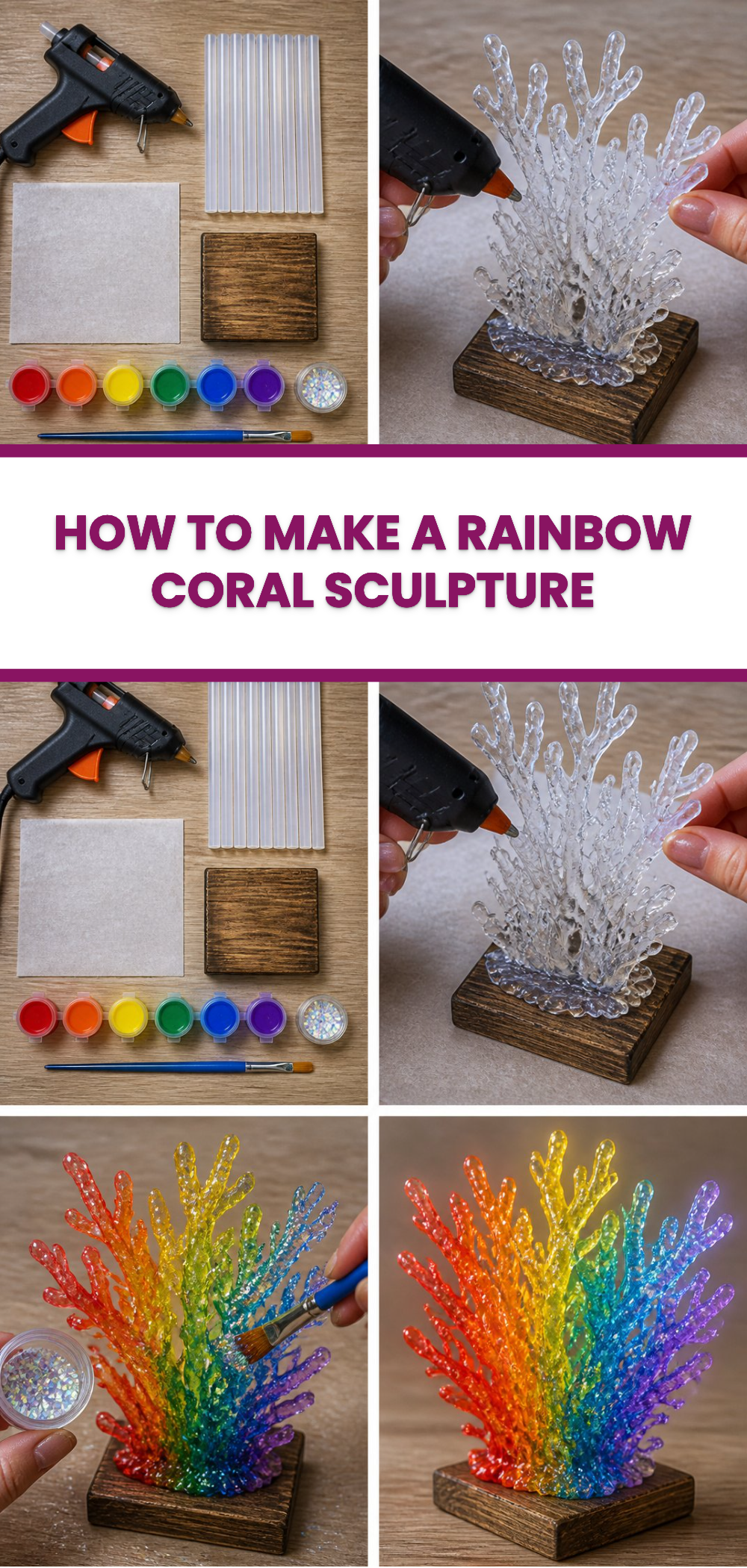 How to Make a Rainbow Coral Sculpture 3 How to Make a Rainbow Coral Sculpture