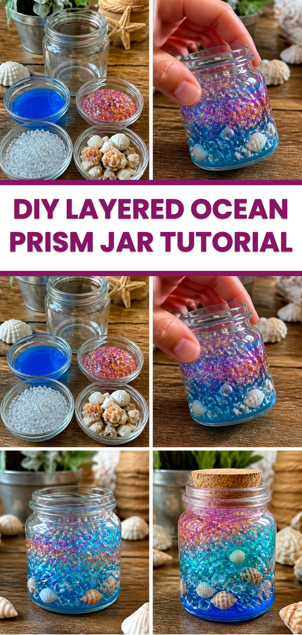 DIY Layered Ocean Prism Jar Tutorial 3 DIY Layered Ocean Prism Jar Tutorial