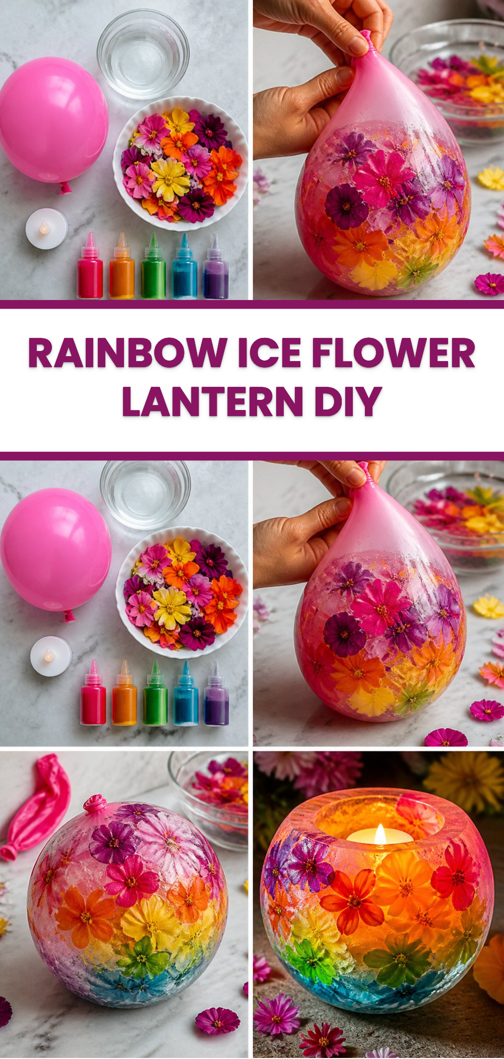 Rainbow Ice Flower Lantern DIY 3 Rainbow Ice Flower Lantern DIY