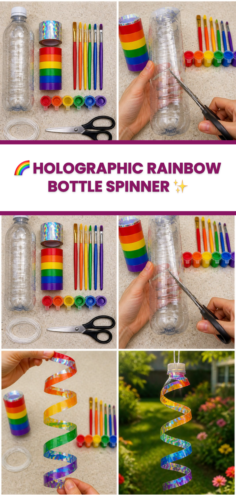 Holographic Rainbow Bottle Spinner 3 🌈 Holographic Rainbow Bottle Spinner ✨