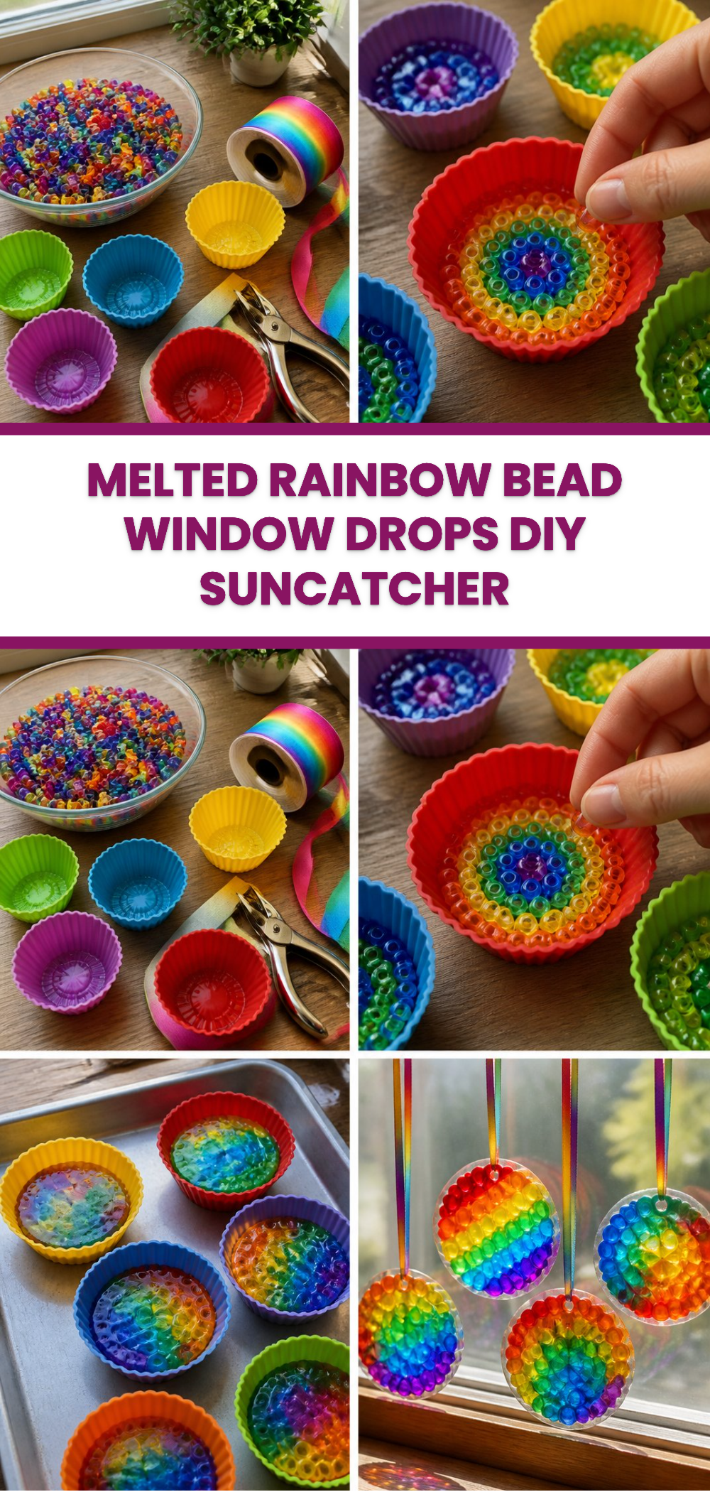 Melted Rainbow Bead Window Drops DIY Suncatcher 3 Melted Rainbow Bead Window Drops DIY Suncatcher