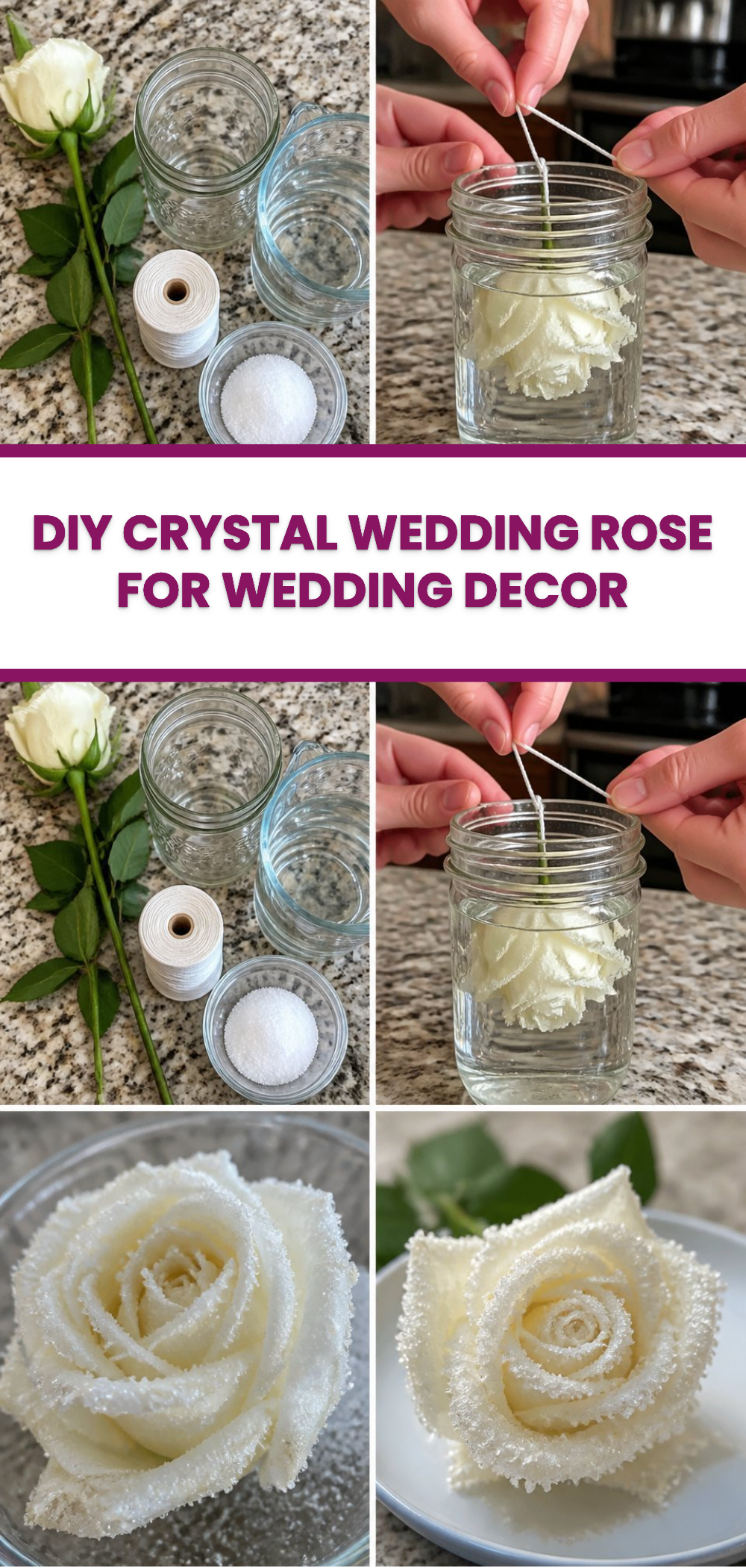 DIY Crystal Wedding Rose for Wedding Decor
