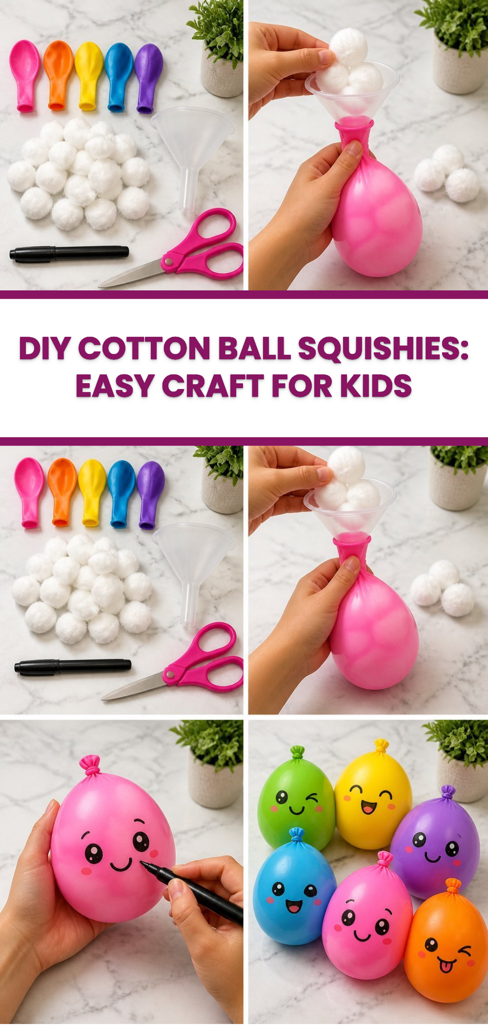 DIY Cotton Ball Squishies: Easy Craft for Kids 2 DIY Cotton Ball Squishies: Easy Craft for Kids