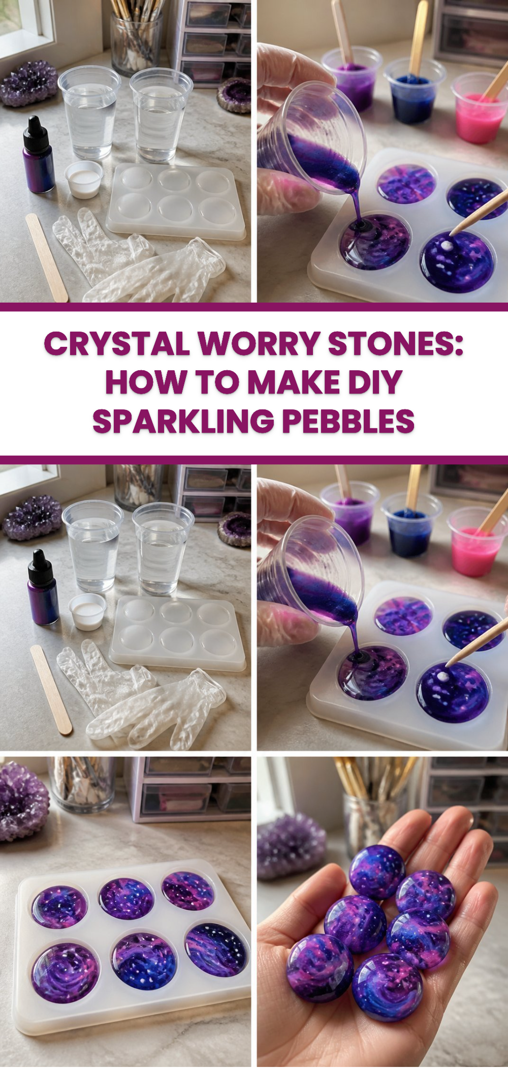 Crystal Worry Stones: How to Make DIY Sparkling Pebbles 3 Crystal Worry Stones: How to Make DIY Sparkling Pebbles