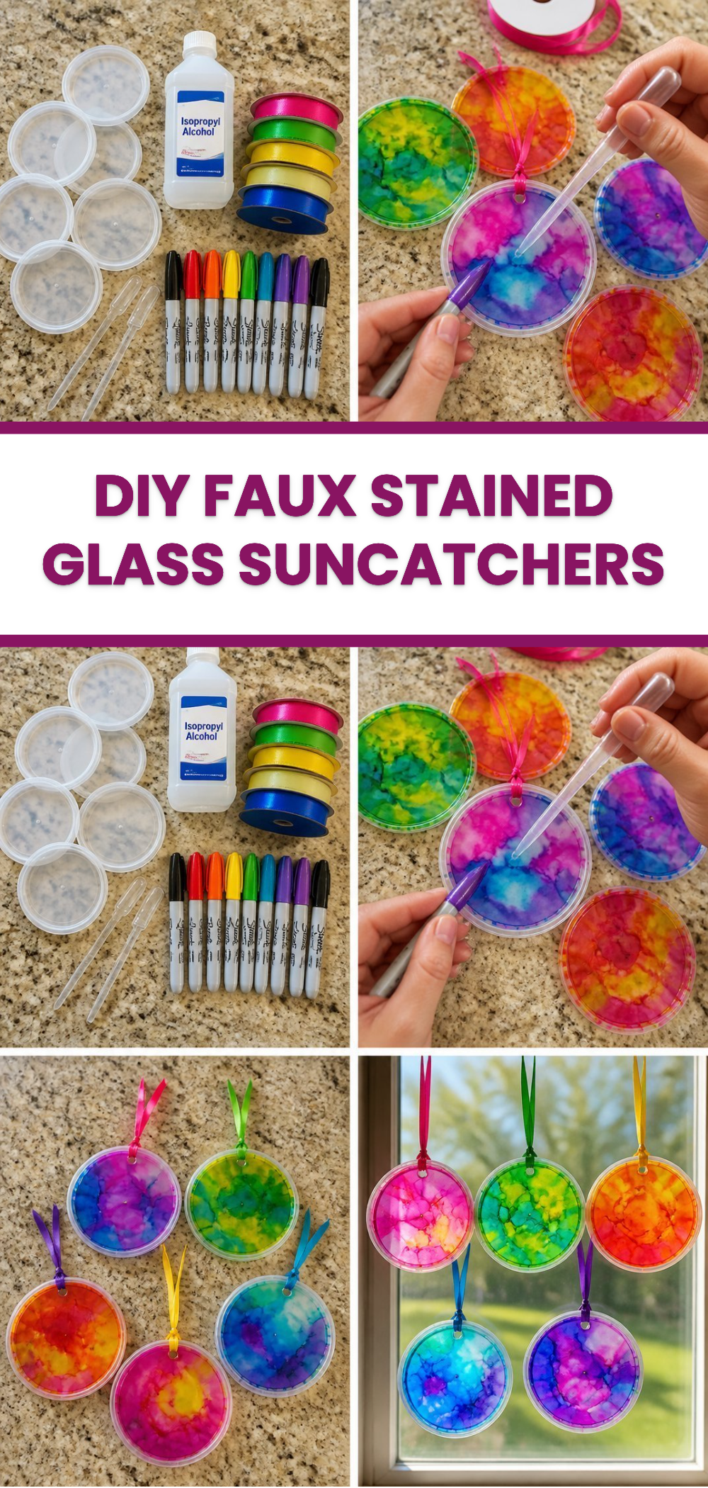 DIY Faux Stained Glass Suncatchers 3 DIY Faux Stained Glass Suncatchers