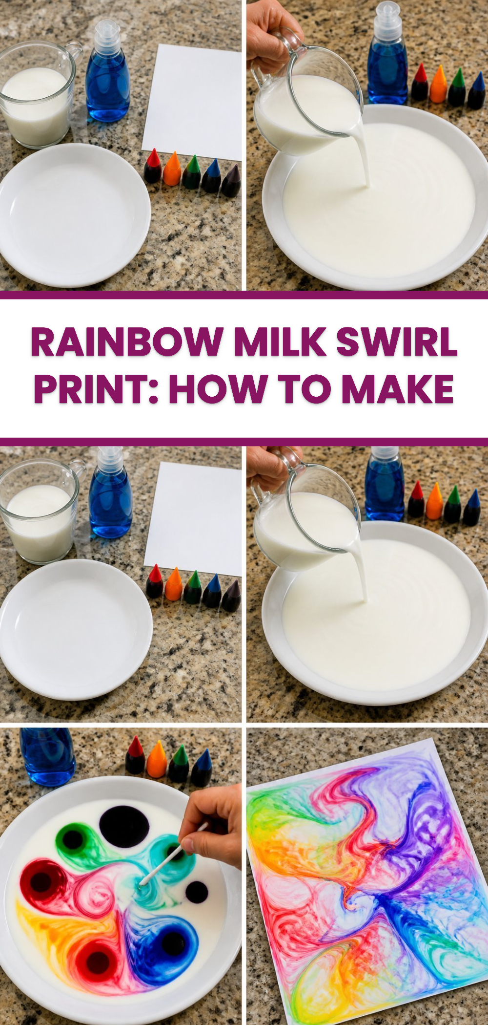 Rainbow Milk Swirl Print: How to Make 2 Rainbow Milk Swirl Print: How to Make