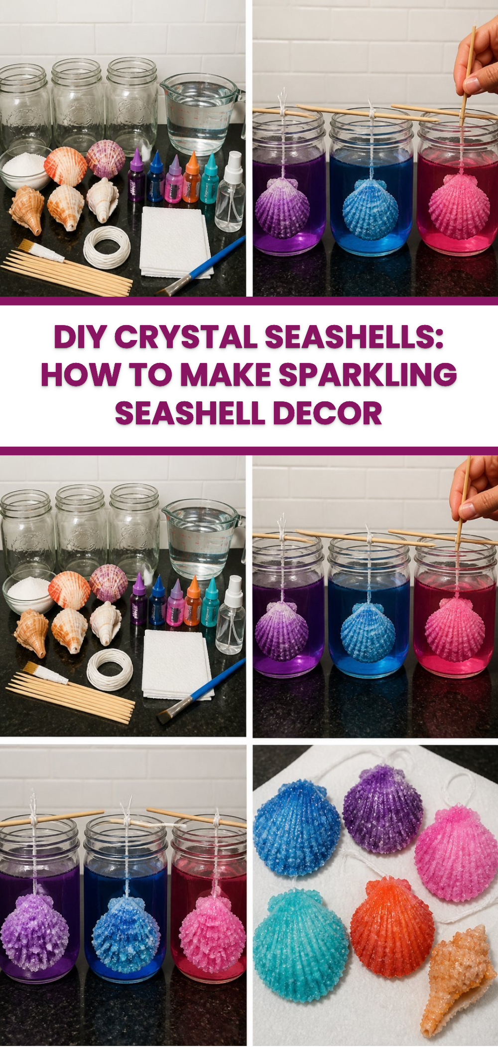 DIY Crystal Seashells: How to Make Sparkling Seashell Decor 3 DIY Crystal Seashells: How to Make Sparkling Seashell Decor