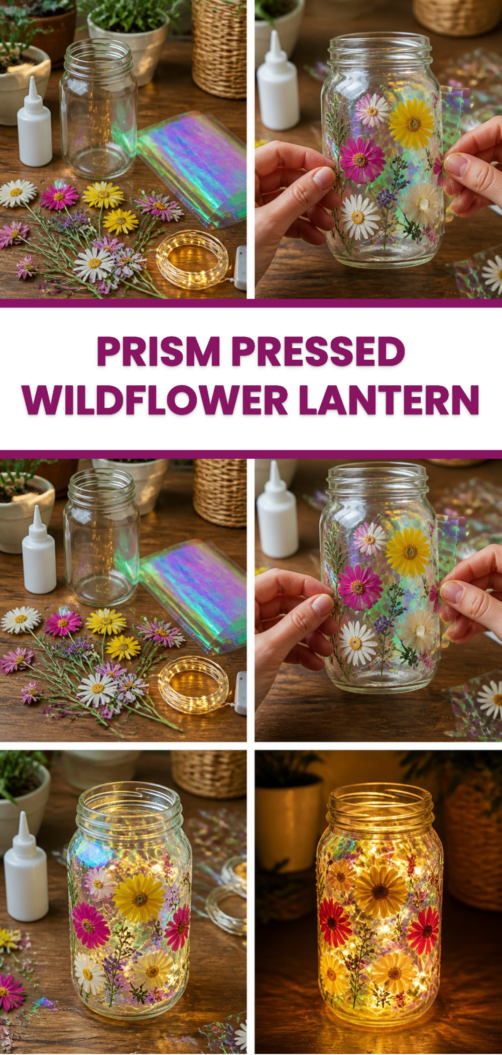 Prism Pressed Wildflower Lantern 3 Prism Pressed Wildflower Lantern