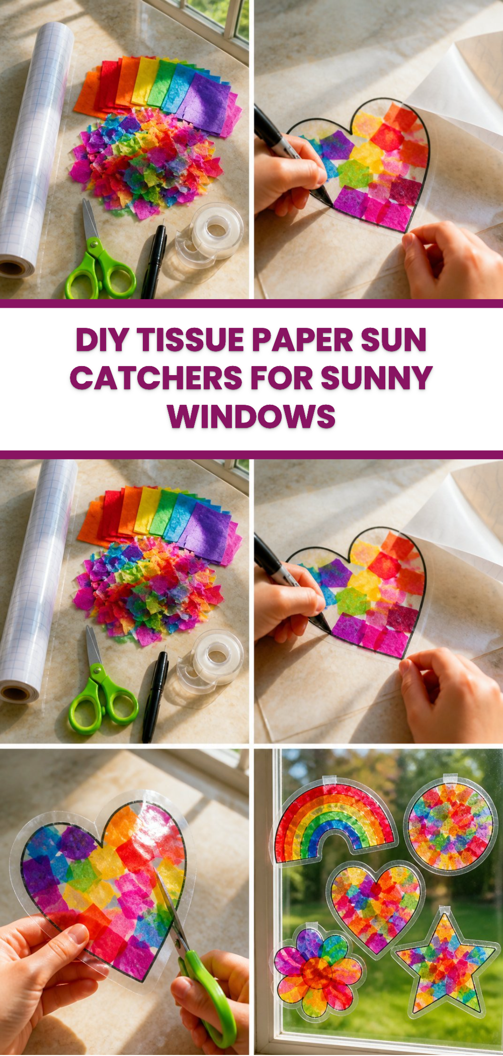 DIY Tissue Paper Sun Catchers for Sunny Windows