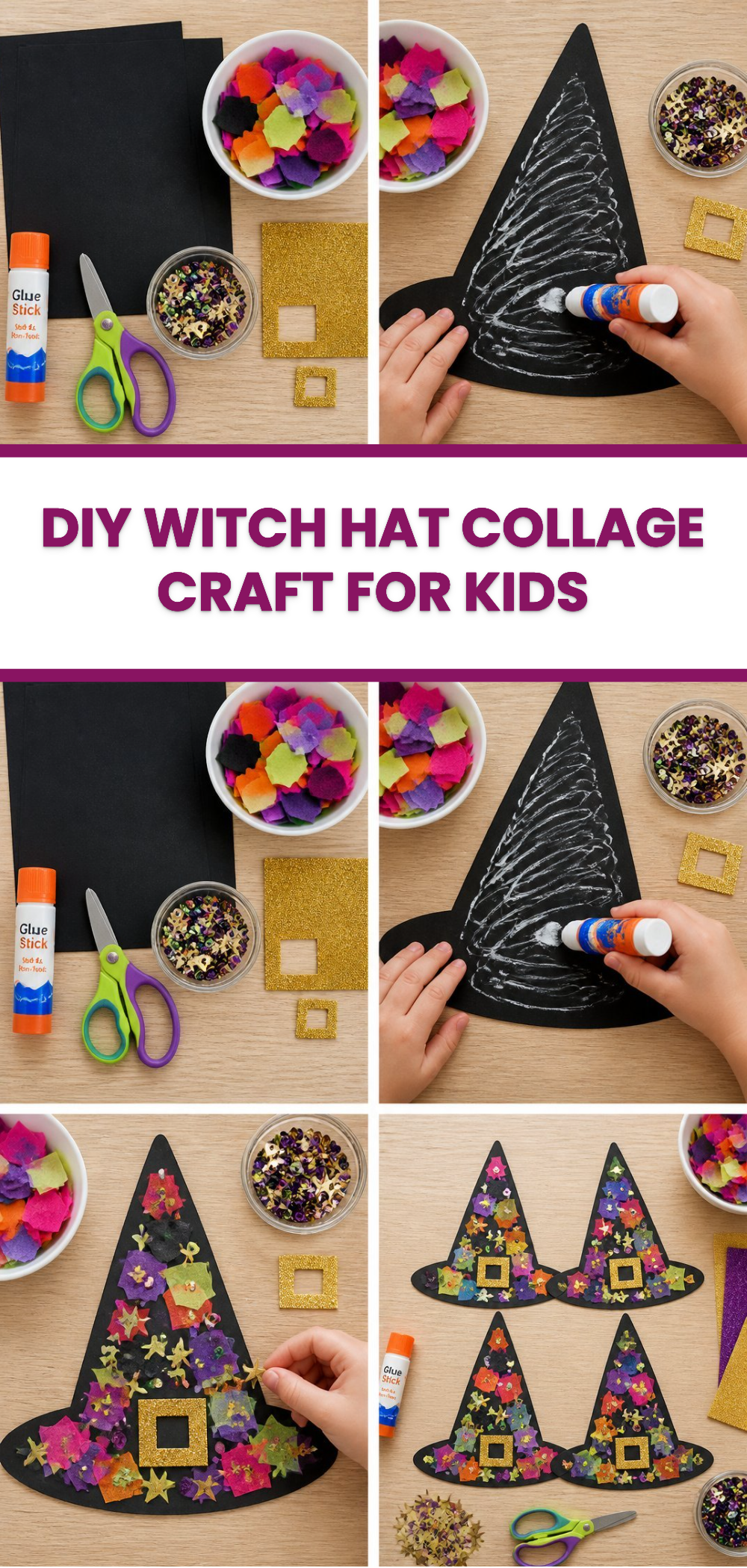 DIY Witch Hat Collage Craft for Kids