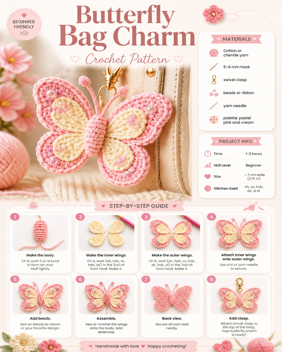 How to Make a Delightful Butterfly Bag Charm