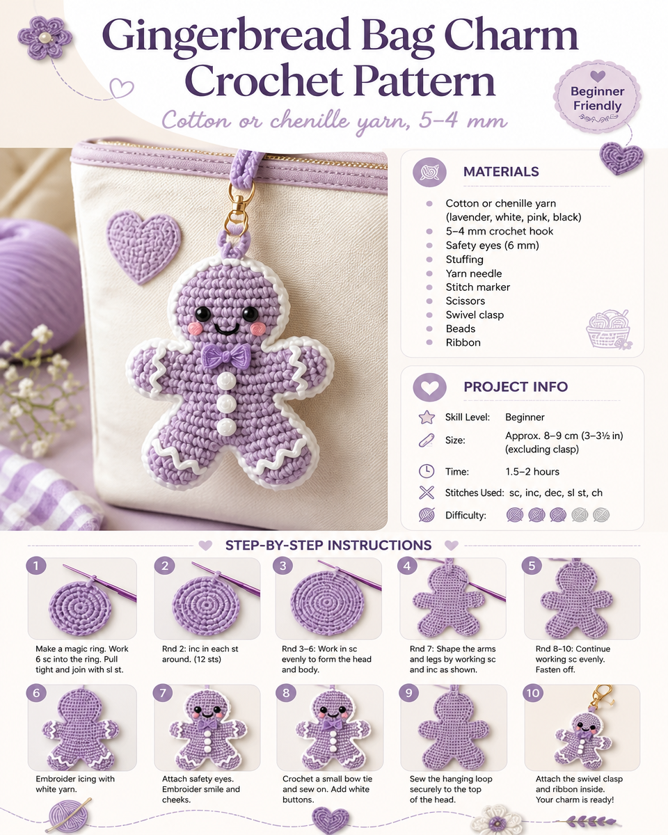 How to Make a Delightful Gingerbread Bag Charm