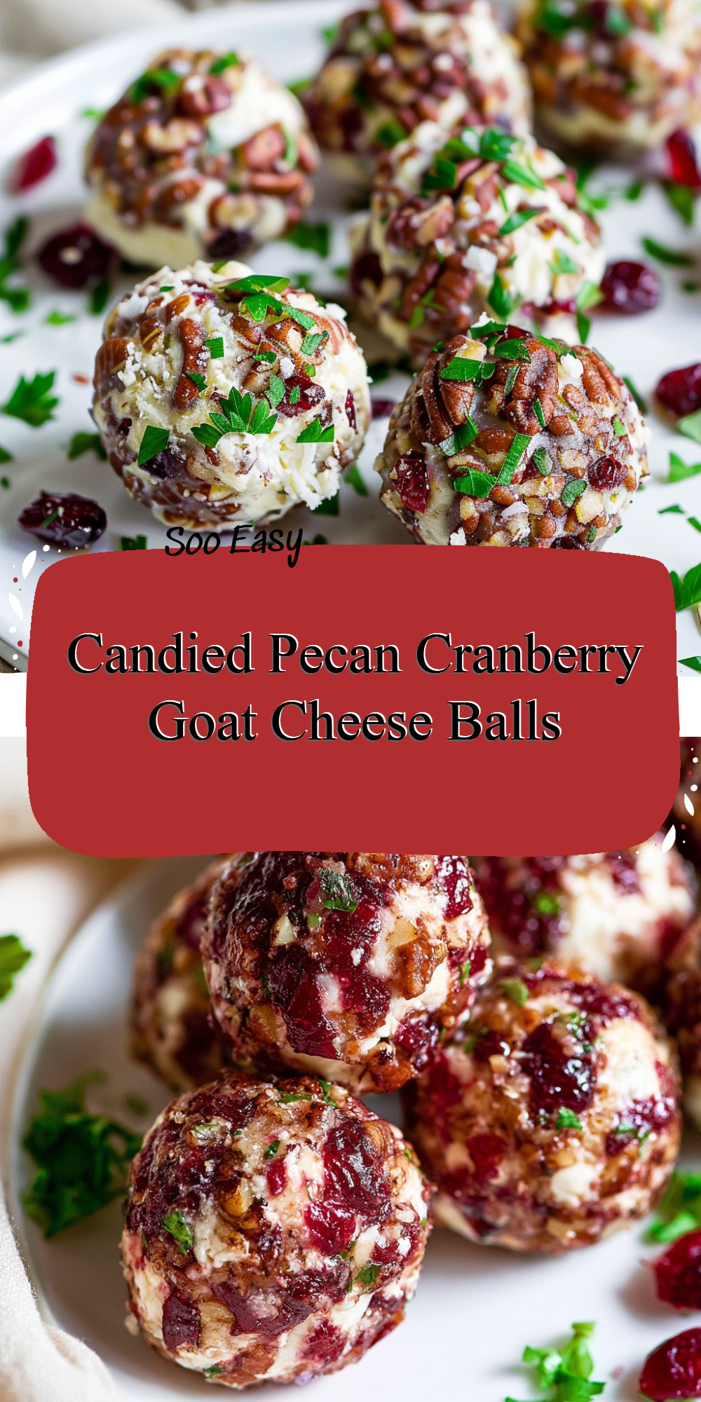 Candied Pecan Cranberry Goat Cheese Balls