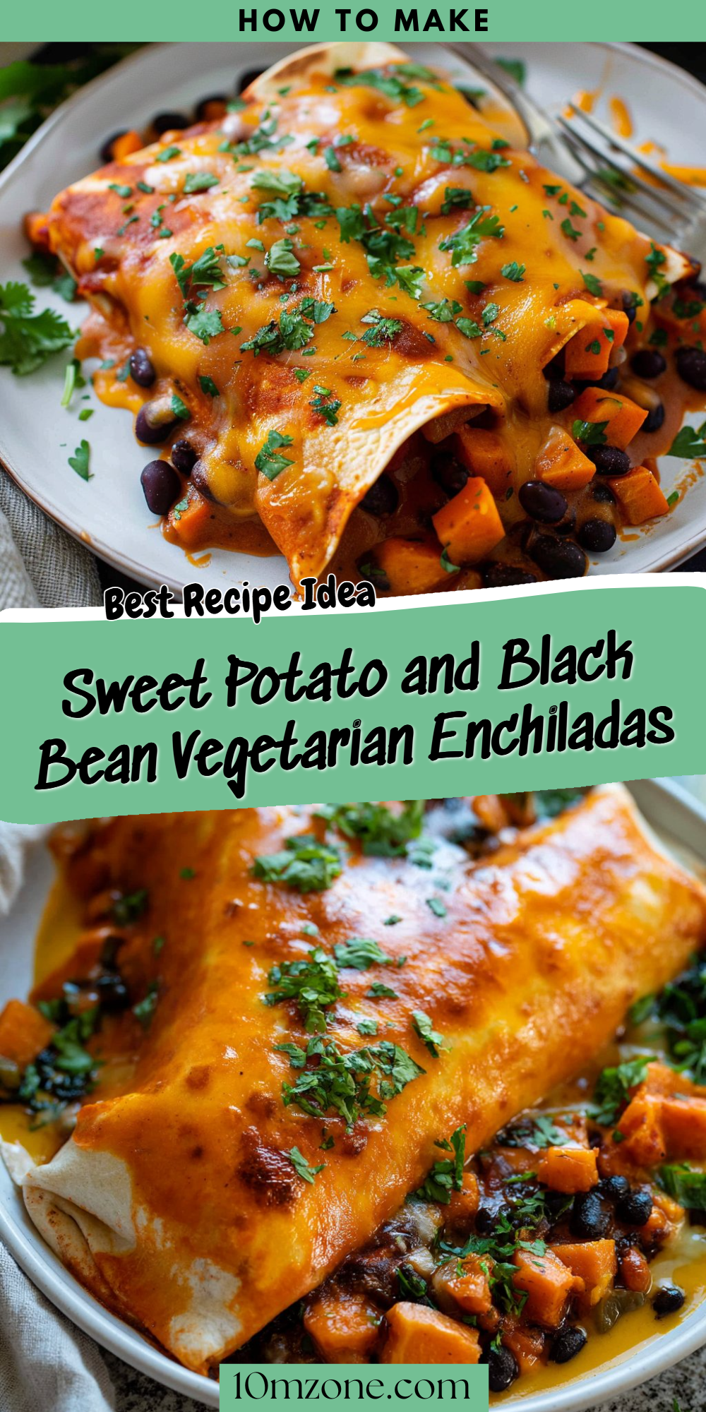 Sweet Potato and Black Bean Vegetarian Enchiladas