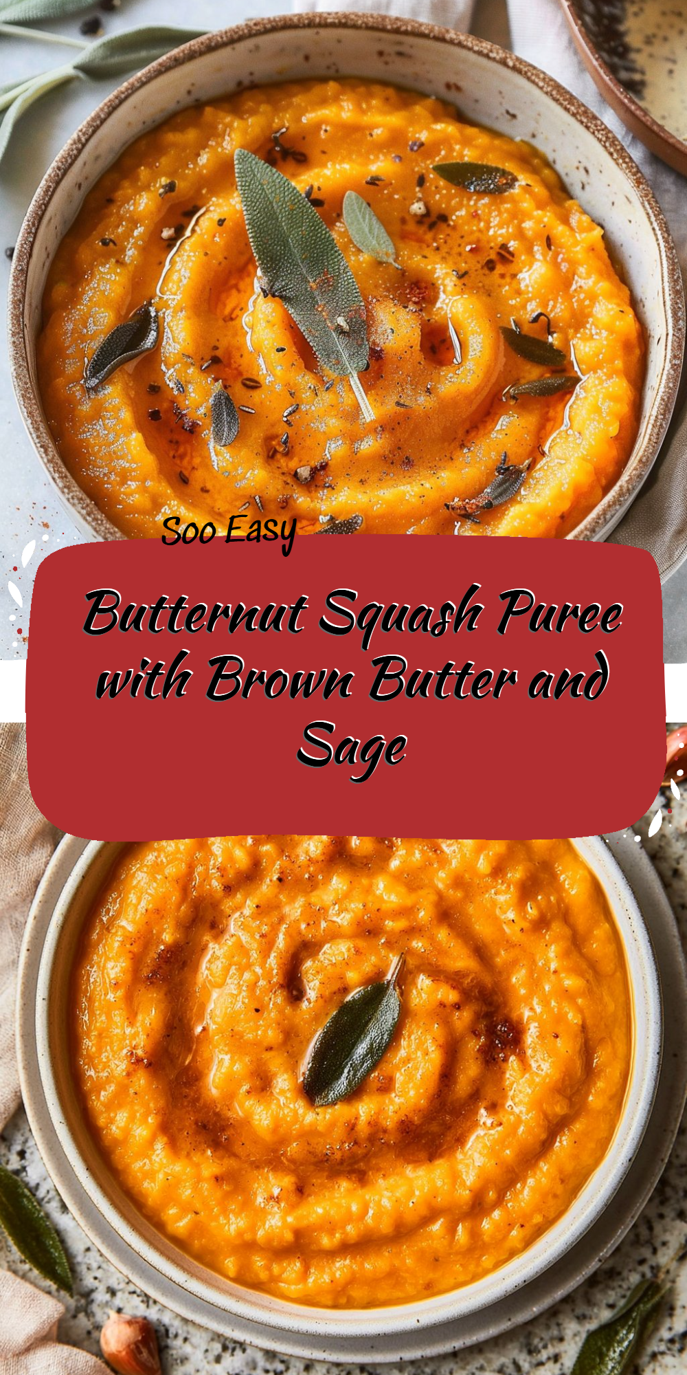 Butternut Squash Puree with Brown Butter and Sage